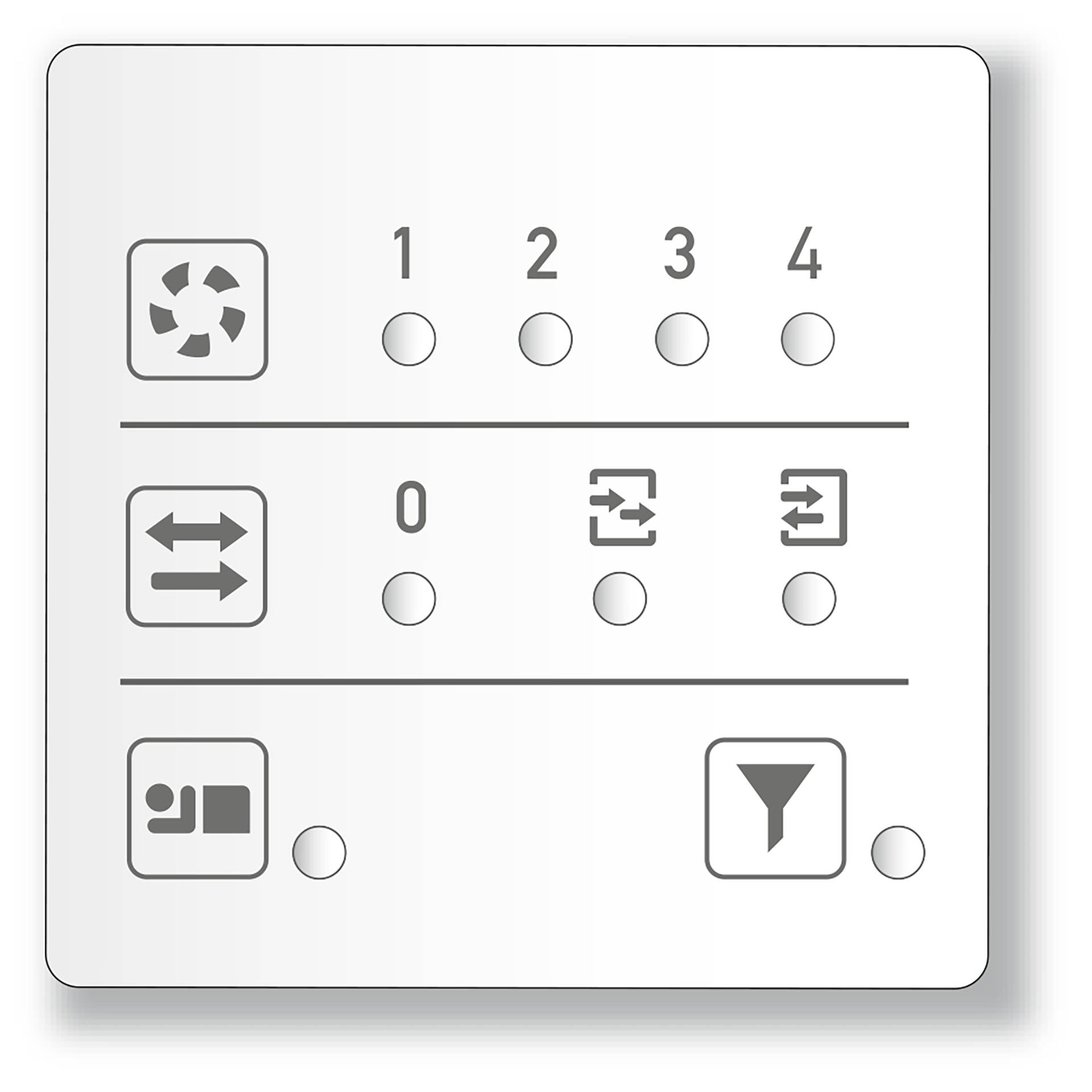 Comfort-Light Steuerung Air Duo 18 W (Netzteil + Steuerung mit integriertem Feuchtesensor, Folienbedienfeld)