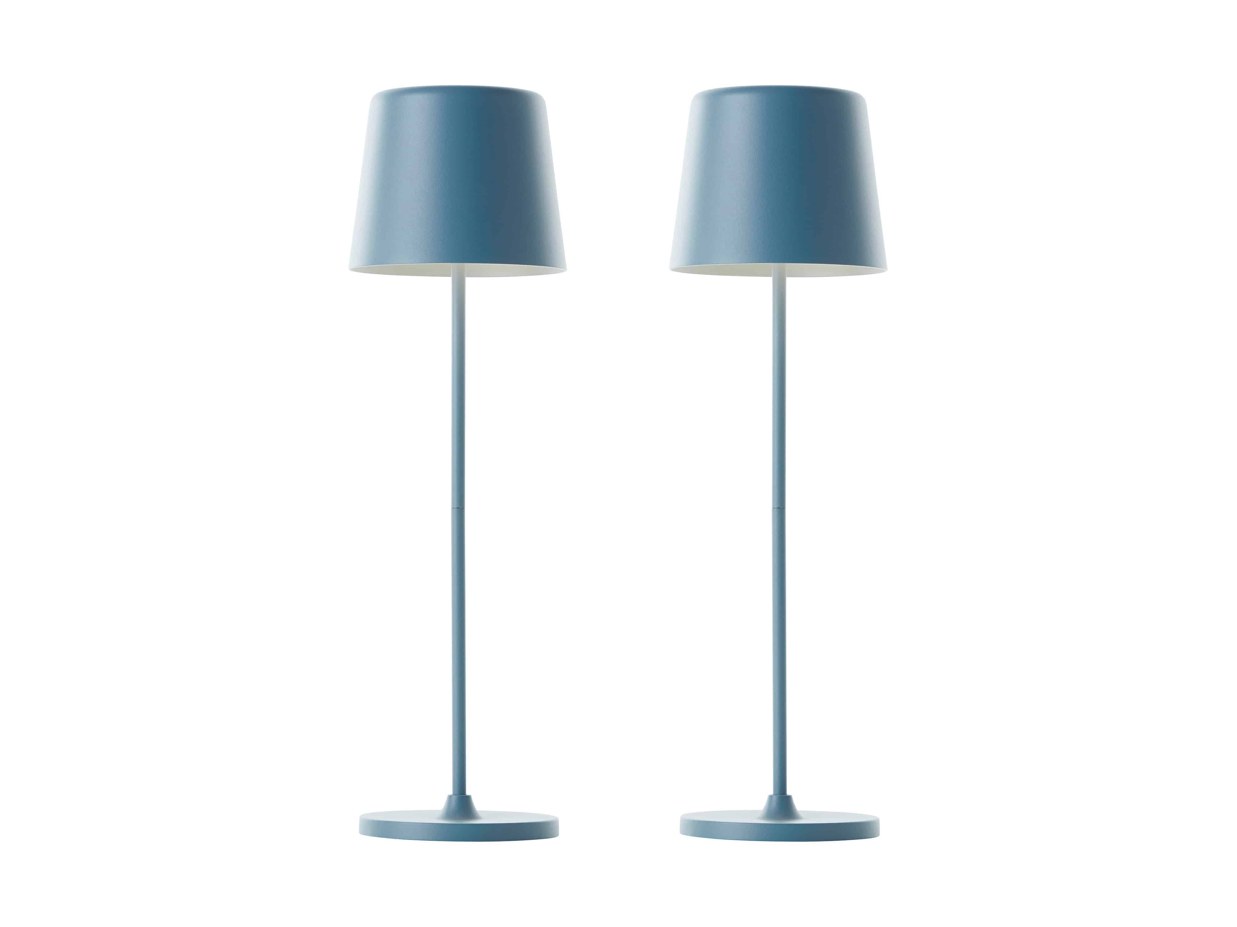 BRILLIANT LED-Akku-Tischleuchte Kaami, 2 W, 310 lm, 3000 K, blau, 2er Set
