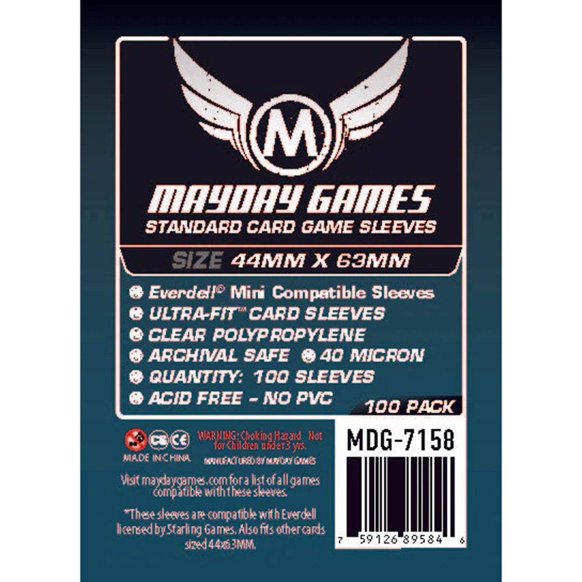 Mayday Standard Card Sleeves Kartenschutzhüllen 44 x 63 MM 100 Stück - 7158