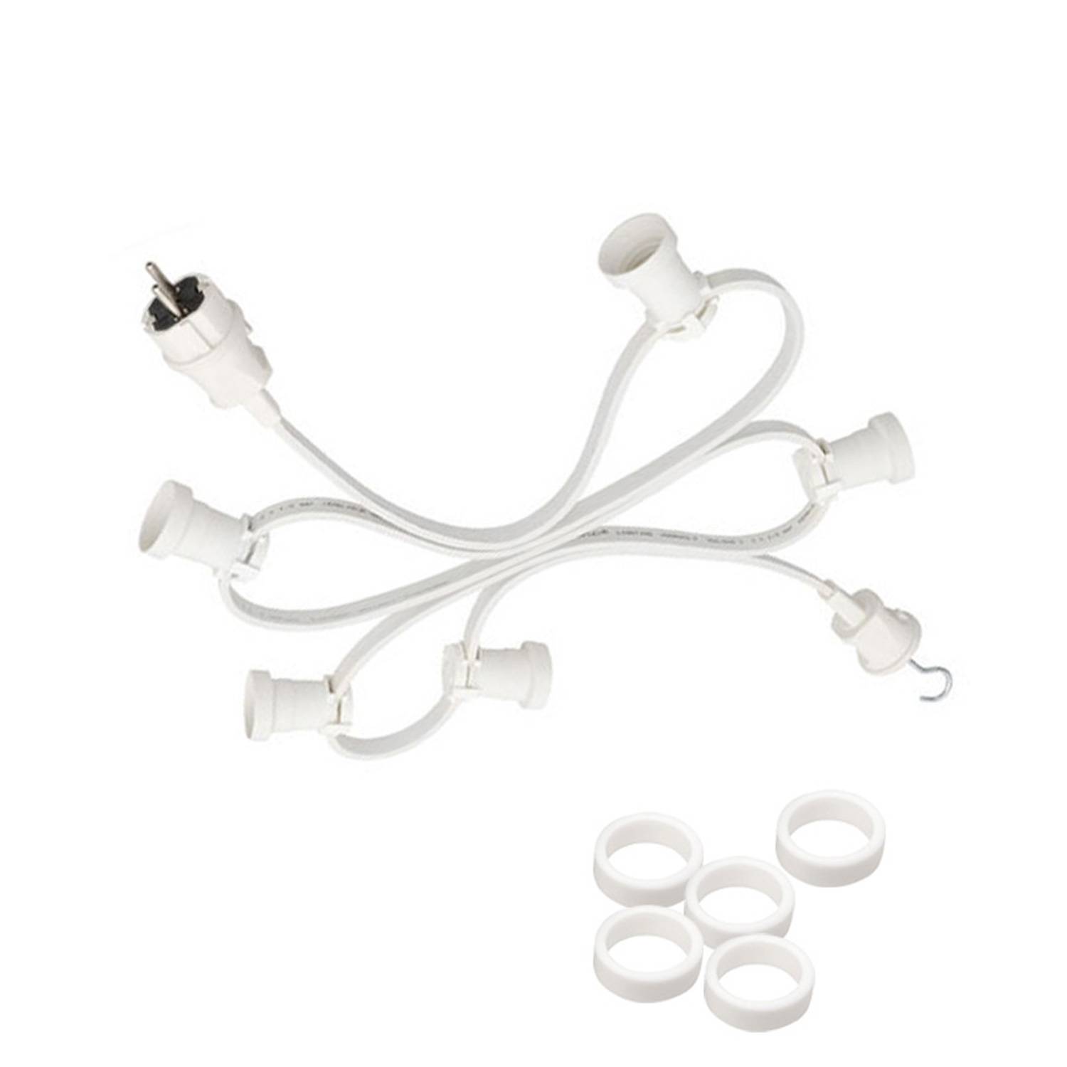 Illu Lichterkette 20m weiß 30xE27 Garten Party Biergarten Außen Made in Germany