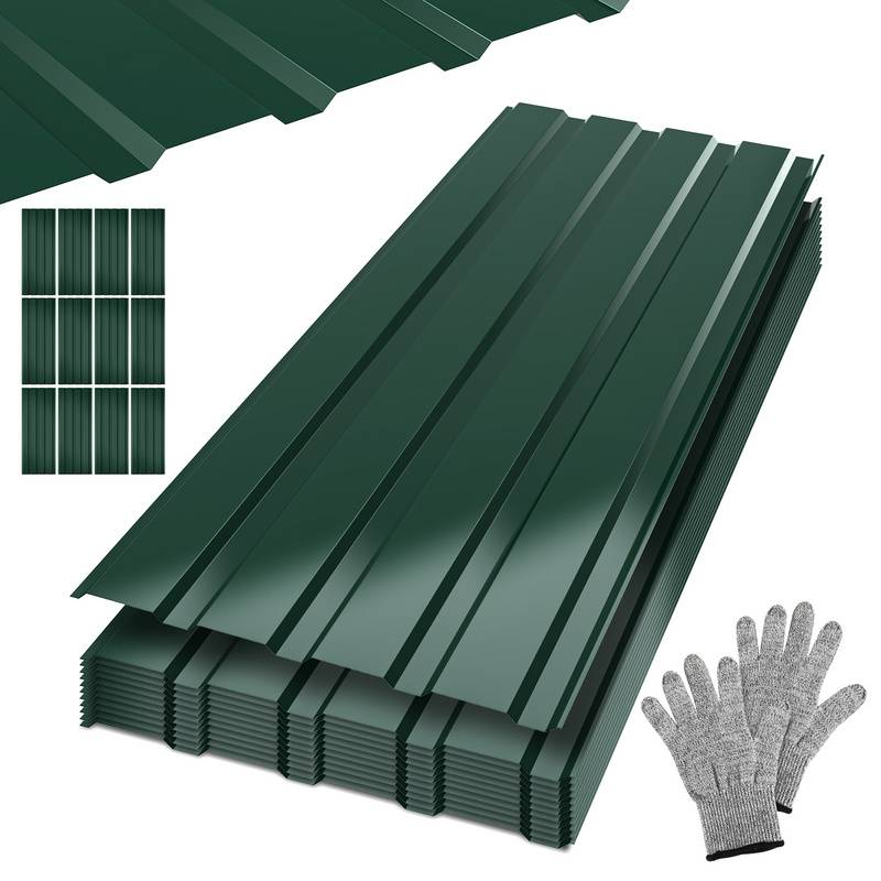 24xTrapezblech 115x45 cm=12 ㎡ Dachblech für Gerätehaus Carport Profilblech Dachblech Wellblech Dachplatten Wandblech Grün