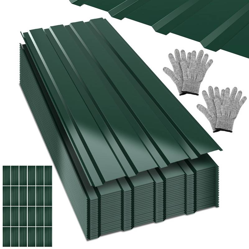 36xTrapezblech 115x45 cm=18 ㎡ Dachblech für Gerätehaus Carport Profilblech Dachblech Wellblech Dachplatten Wandblech Grün