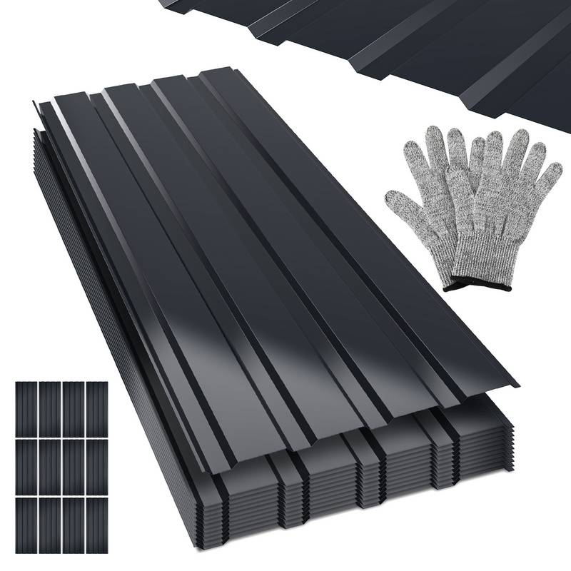 12xTrapezblech 115x45 cm=6 ㎡ Dachblech für Gerätehaus Carport Anthrazit Profilblech Dachblech Wellblech Dachplatten Wandblech Grau