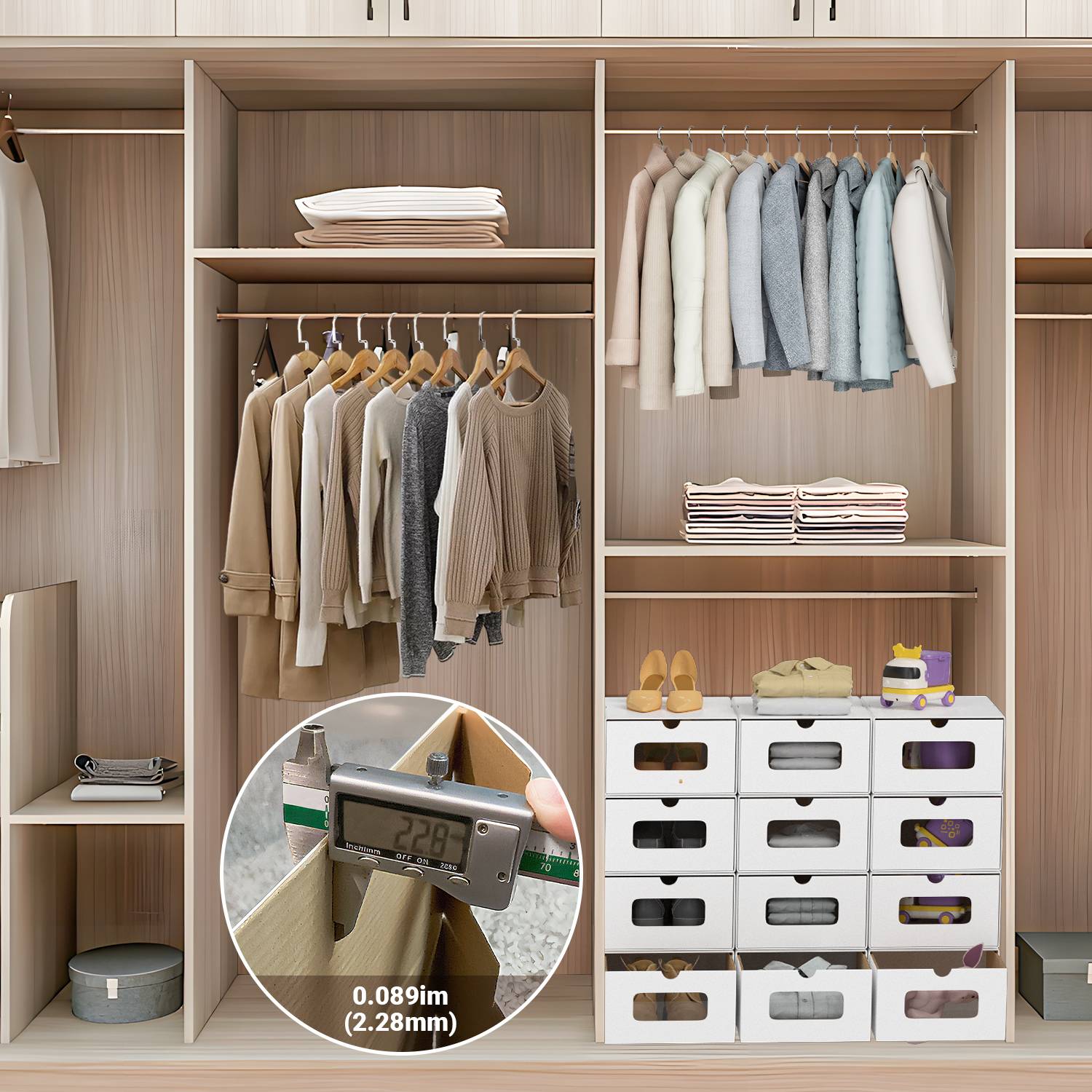 10x Schuhboxen mit Sichtfenster Schuhaufbewahrung Aufbewahrungsbox Stapelbar Storage Box Schuhbox Schuhkarton Schuhschachtel Allzweckbox Weiß