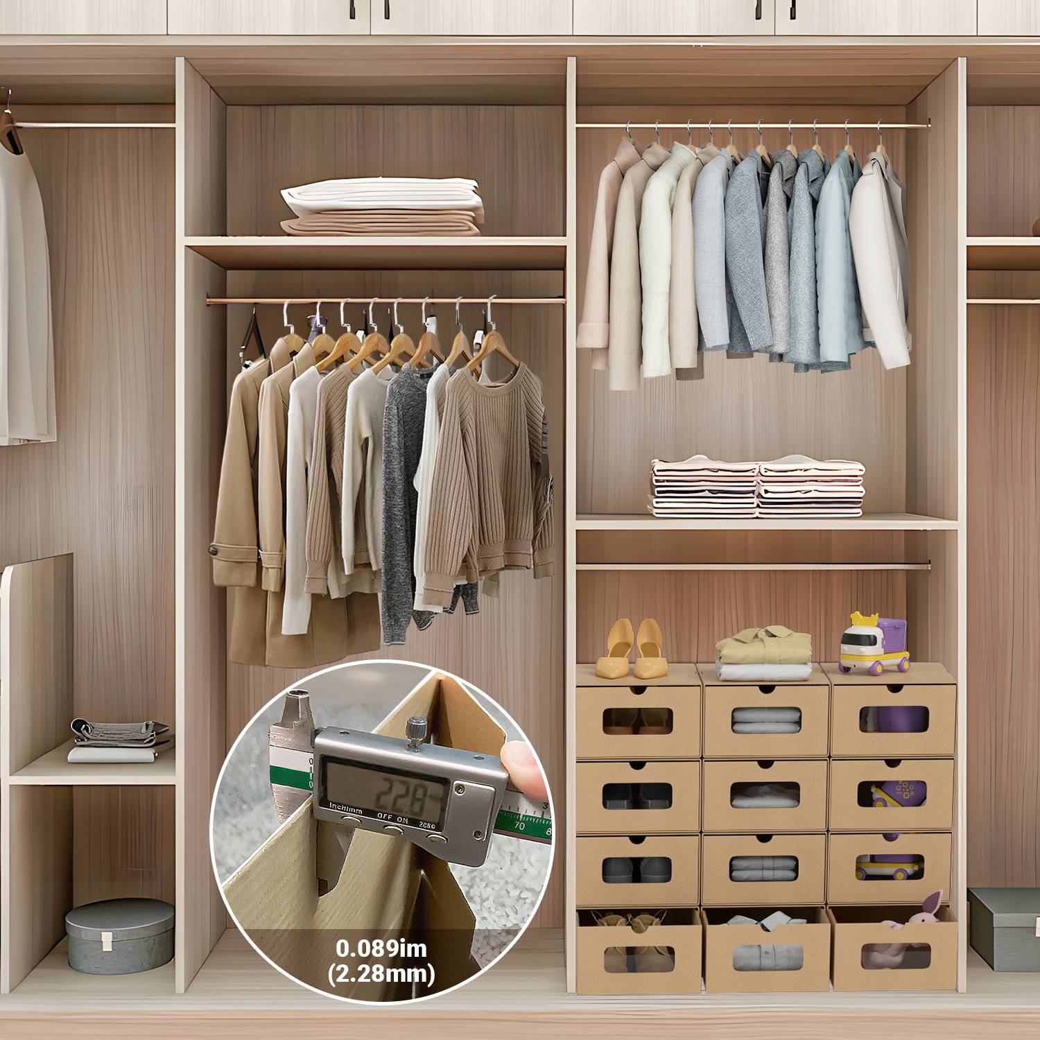 10x Schuhboxen mit Sichtfenster Schuhaufbewahrung Aufbewahrungsbox Stapelbar Storage Box Schuhbox Schuhkarton Schuhschachtel Allzweckbox Braun