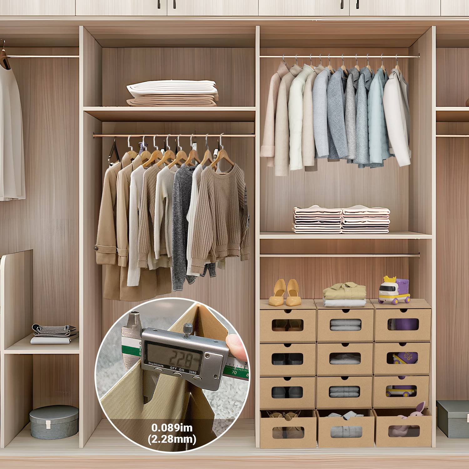 10x Schuhboxen mit Sichtfenster Schuhaufbewahrung Aufbewahrungsbox Stapelbar Storage Box Schuhbox Schuhkarton Schuhschachtel Allzweckbox Braun