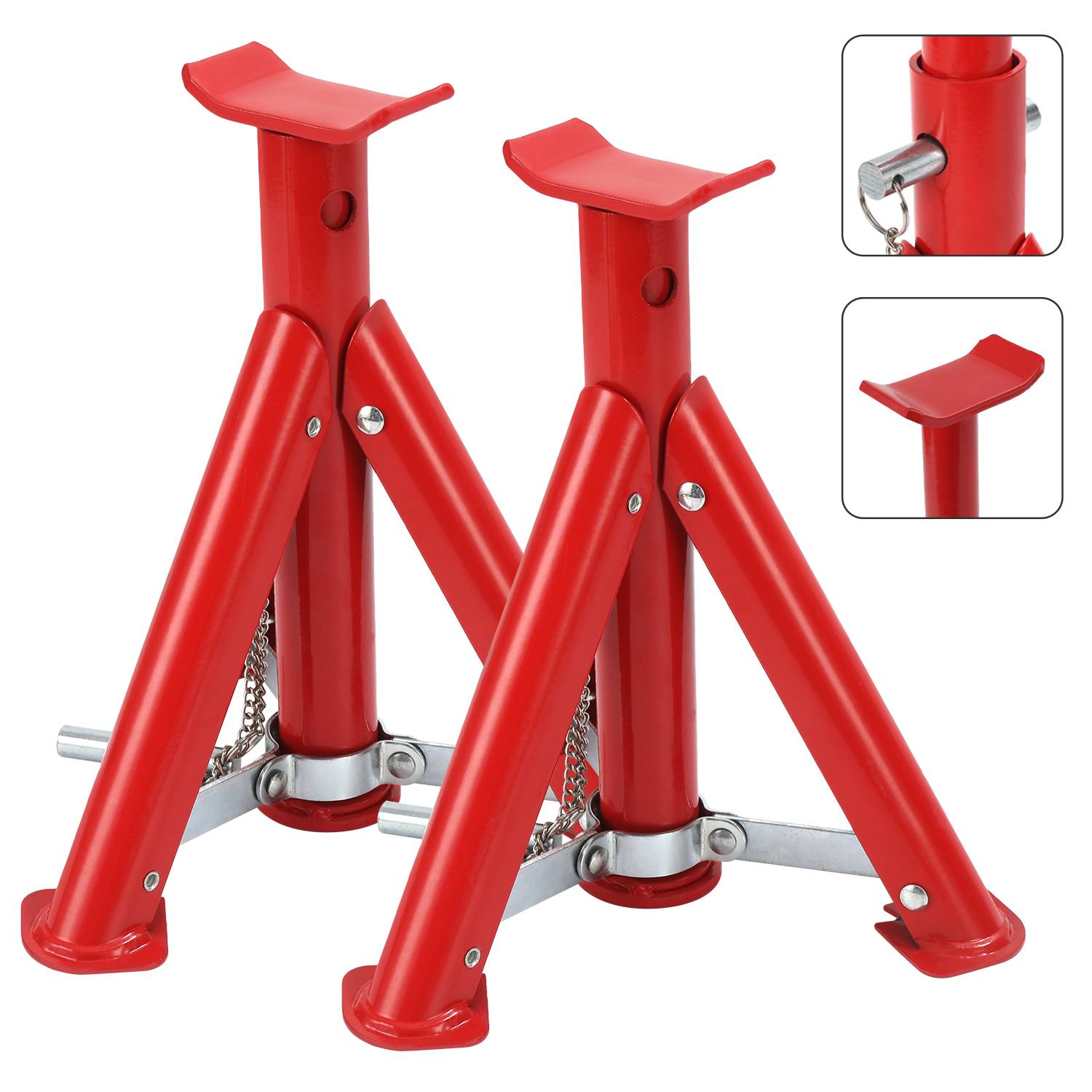 2T Unterstellböcke klappbar verstellbar Auto Unterstellböcke 2x 2000kg RED