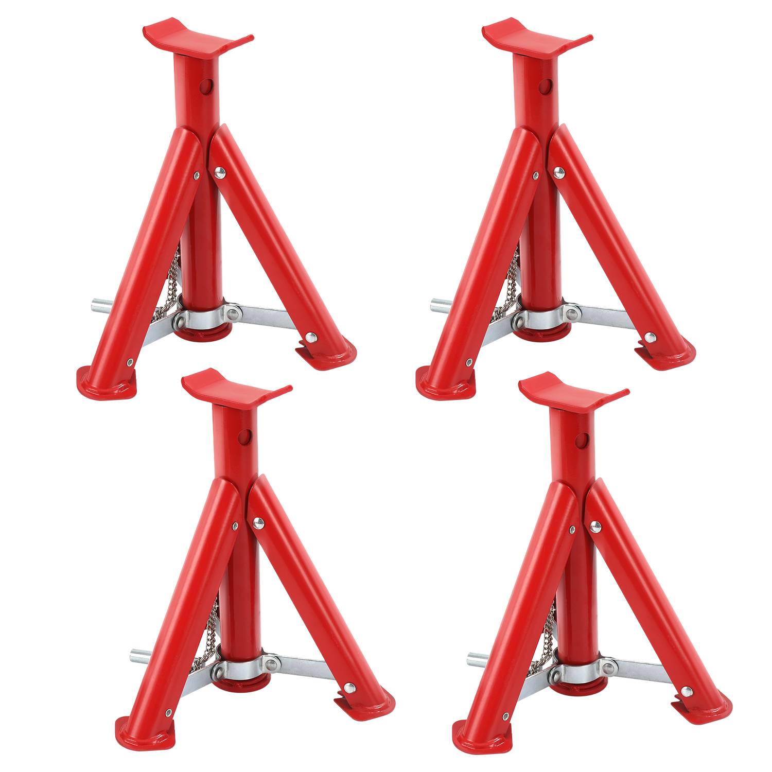 4x Unterstellbock 2T verstellbar Auto Unterstellböcke 2000 kg höhenverstellbar zusammenklappbar Red