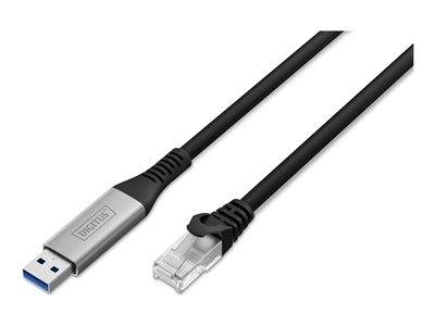 Ethernet-Kabel mit USB-Anschluss mit der Bezeichnung 