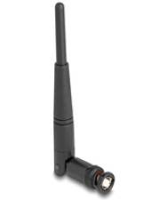 Ein schwarzer externer WLAN-Antenne mit einem verstellbaren Gelenk und RP-SMA-Anschluss, der zur Verbesserung der drahtlosen Signalempfangs verwendet wird.
