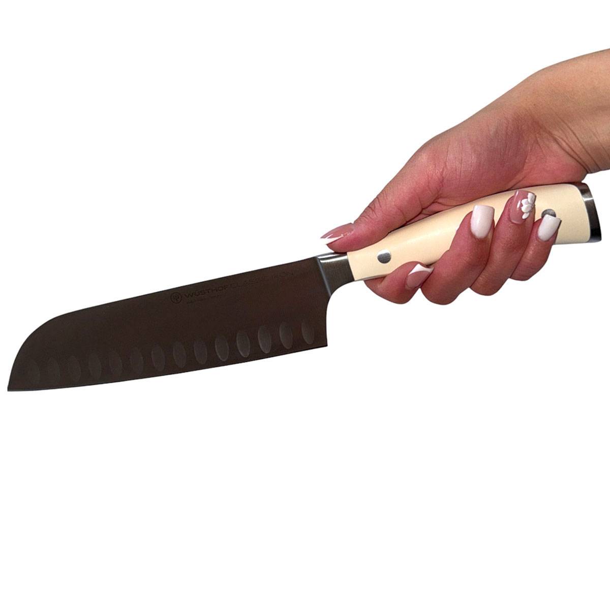 Wüsthof Classic Ikon Santoku Mit Kullenschliff 17 CM - Creme