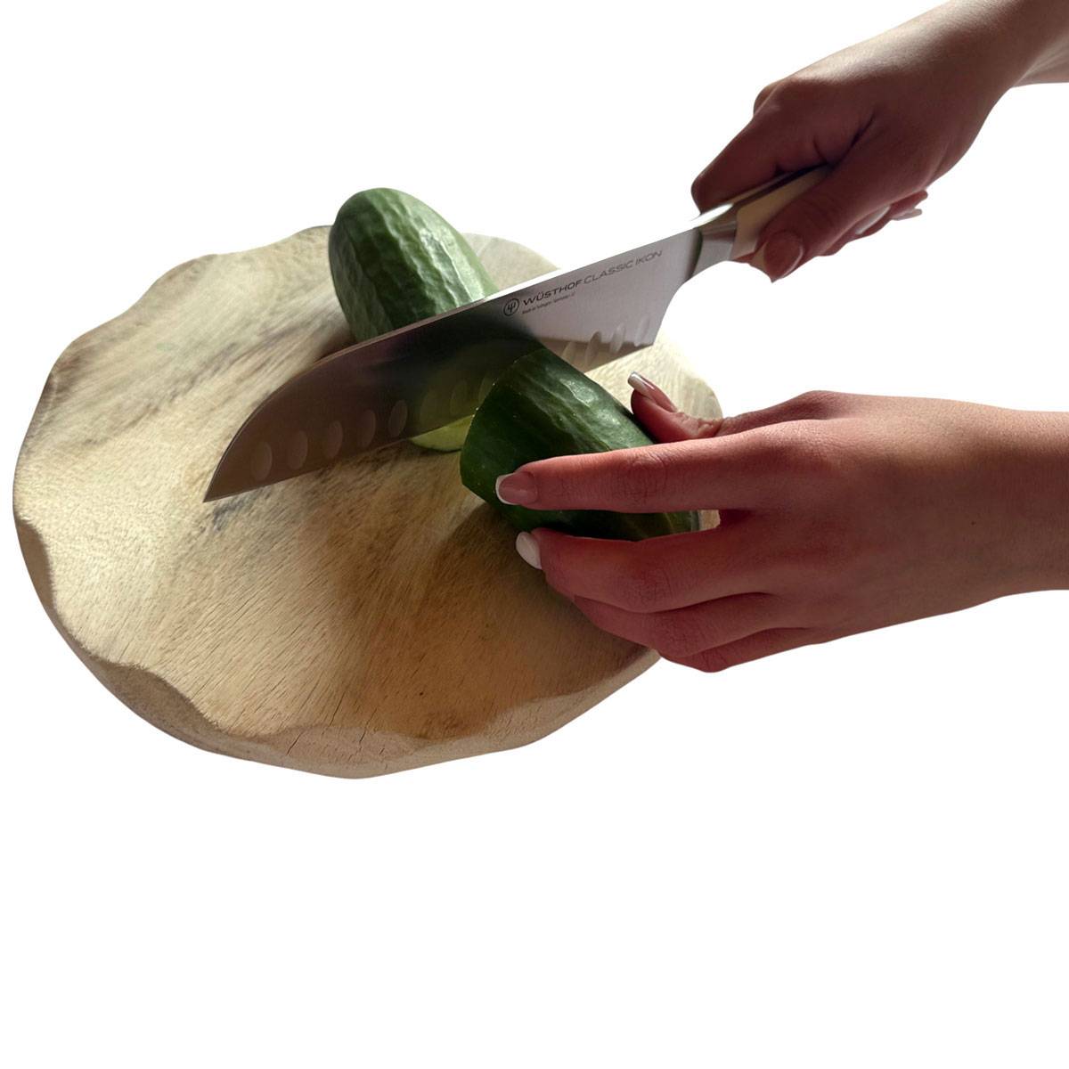 Wüsthof Classic Ikon Santoku Mit Kullenschliff 17 CM - Creme