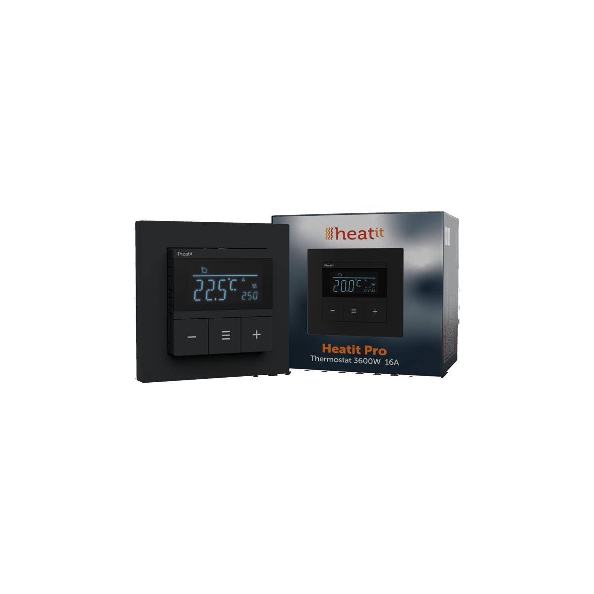 Heatit Pro Thermostat (Black Matt)