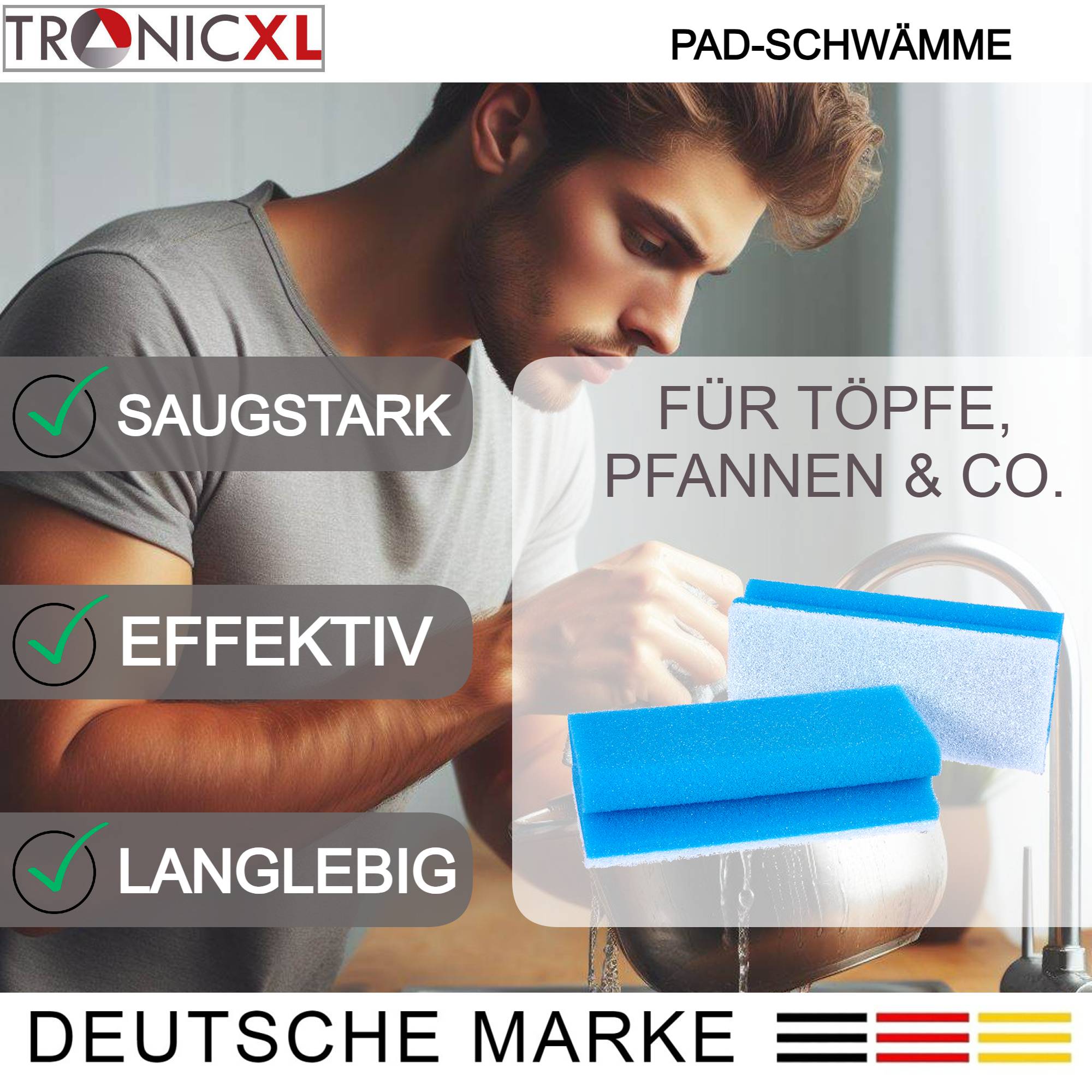20 Stück Pad Schwamm Schwamm Topfschwamm Putzschwamm Küchenschwamm Reinigung Küche langlebig robust Geschirr Reinigung