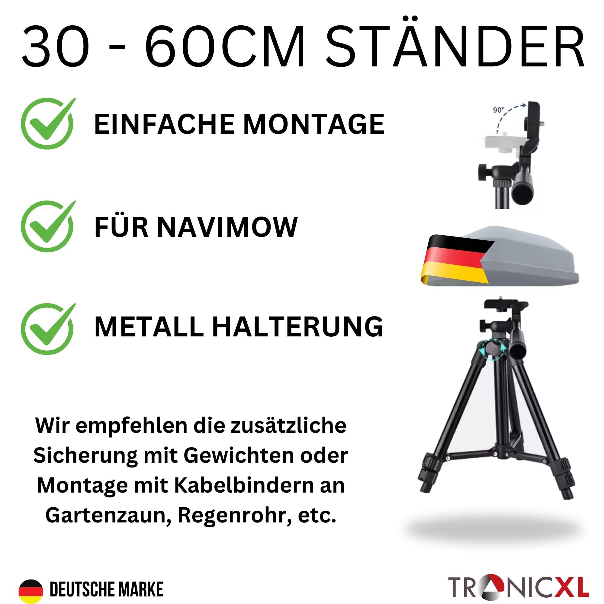 60cm Ständer Antennenhalterung für Rasenmäher Roboter RTK kompatibel mit Segway Navimow i105E i108E H500E-VF H800E-VF H1500E-VF H3000E-VF Mährobot
