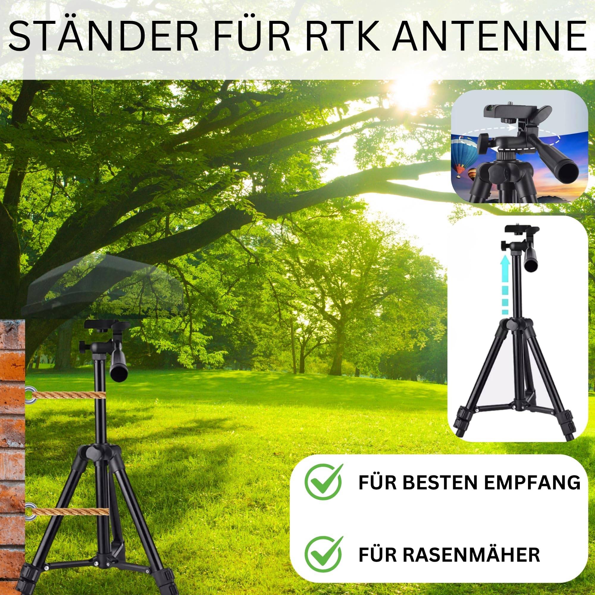 60cm Ständer Antennenhalterung für Rasenmäher Roboter RTK kompatibel mit Segway Navimow i105E i108E H500E-VF H800E-VF H1500E-VF H3000E-VF Mährobot