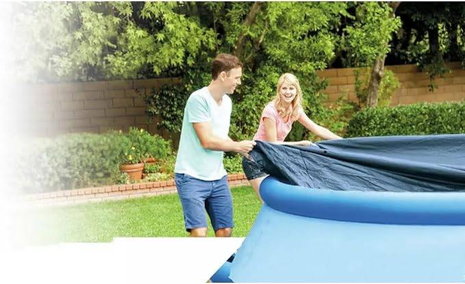 Intex | Easy Set Pool Cover | Poolabdeckplane - Ø 305 cm | idealer Schutz für Easy Set Pool