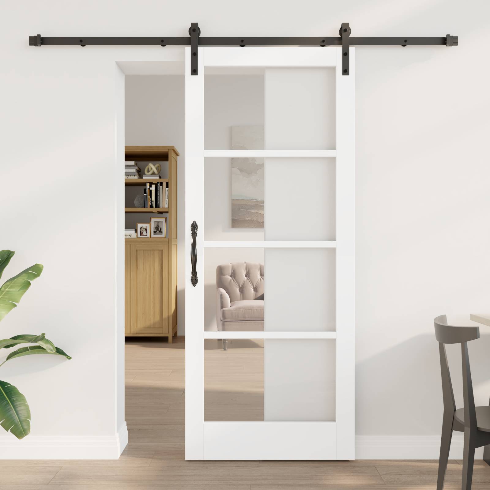 vidaXL Schiebetür mit Zubehörset 'ORKDAL'Weiß 83x202 cm