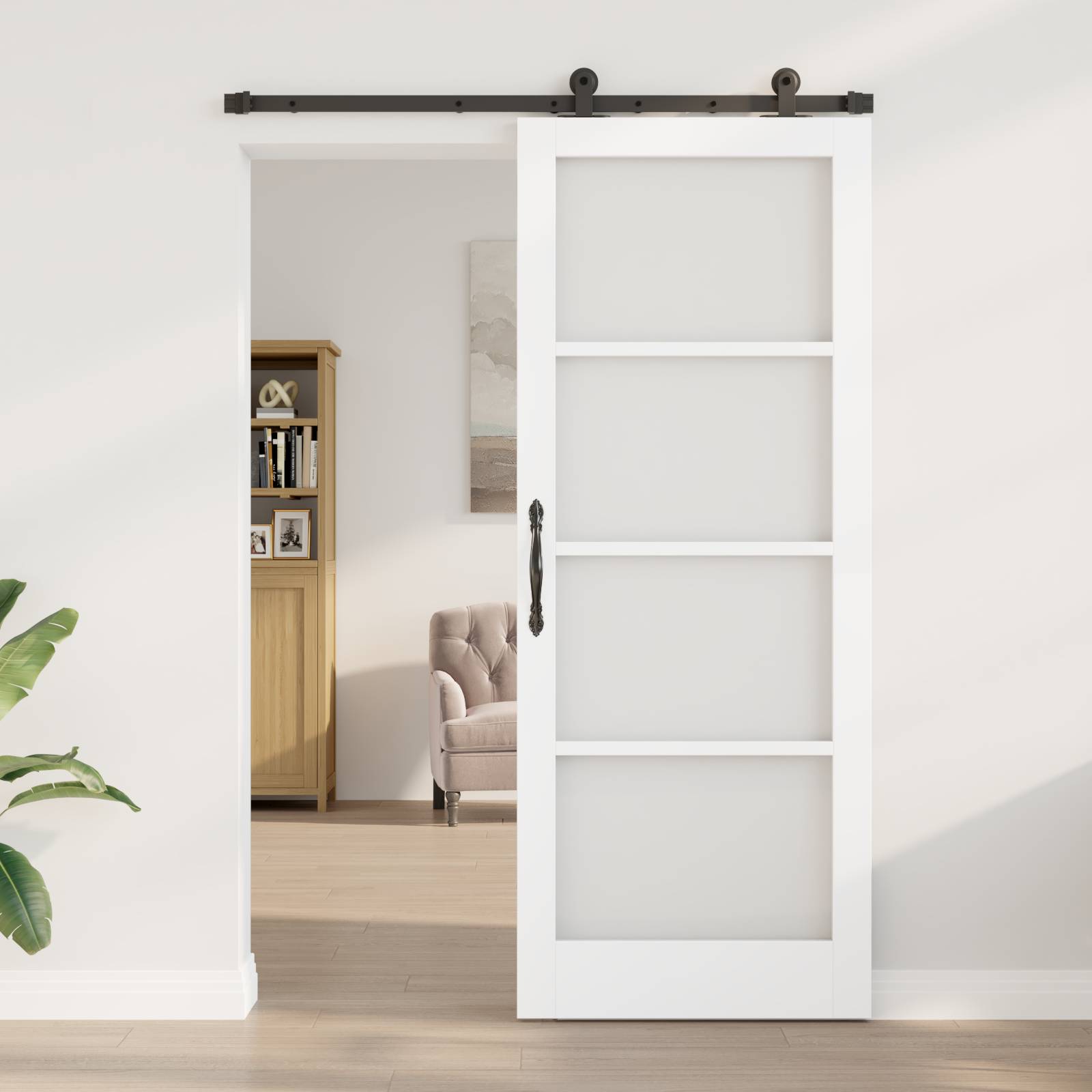 vidaXL Schiebetür mit Zubehörset 'ORKDAL'Weiß 83x211 cm
