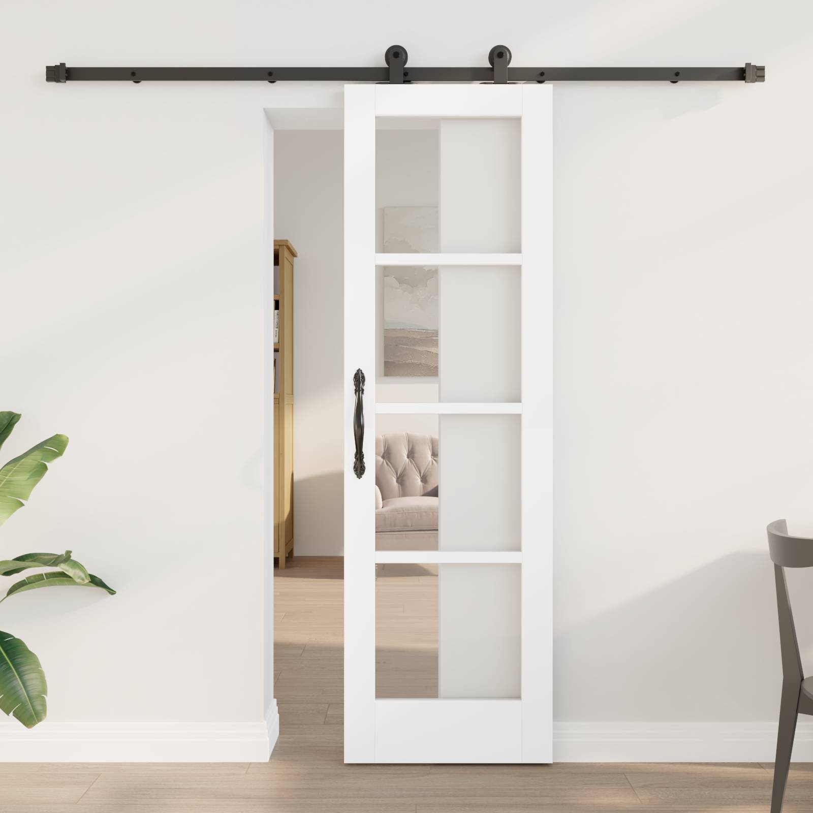vidaXL Schiebetür mit Hardware-Set "ORKDAL" Weiß 61x198,5 cm