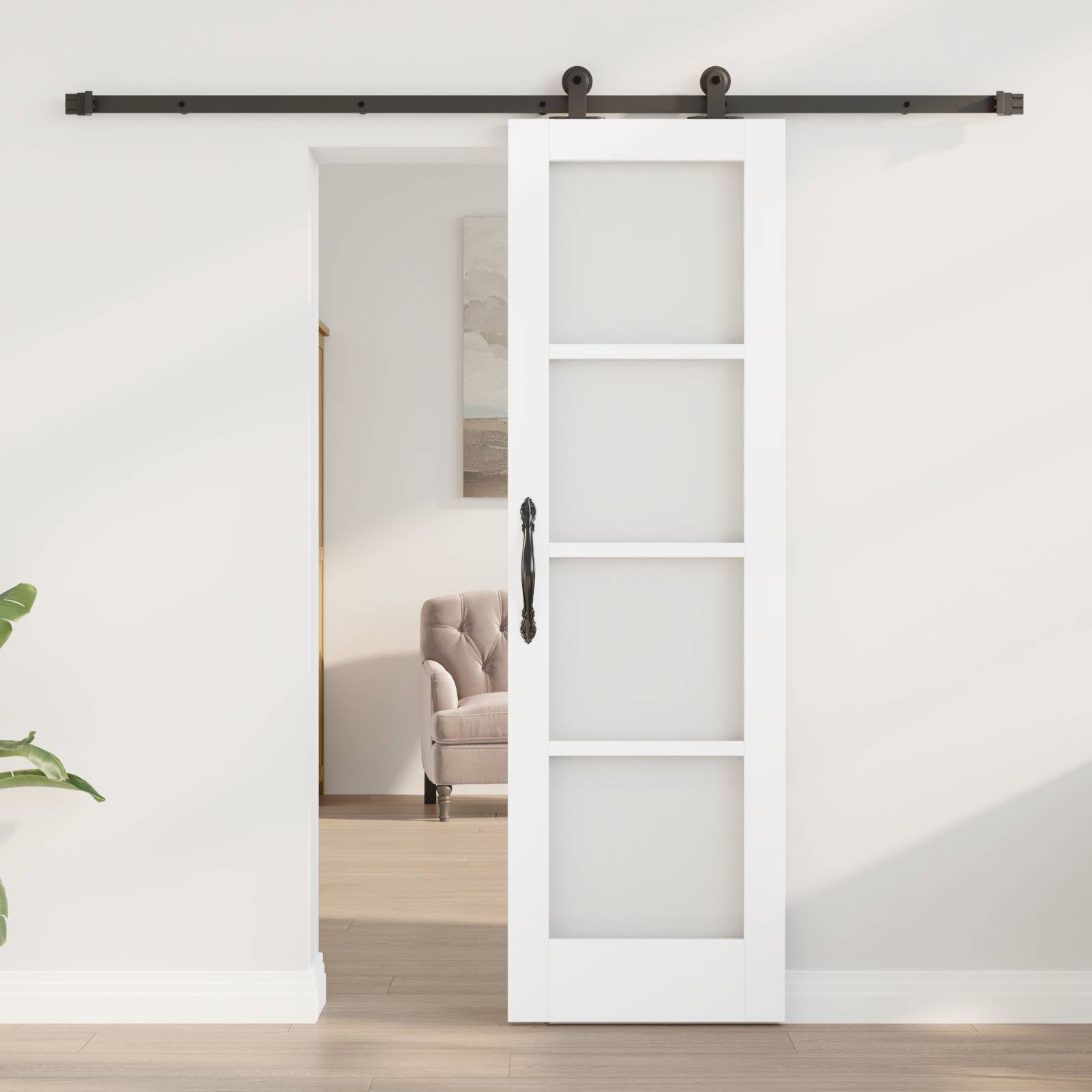 vidaXL Schiebetür mit Hardware-Set "ORKDAL" Weiß 61x198,5 cm