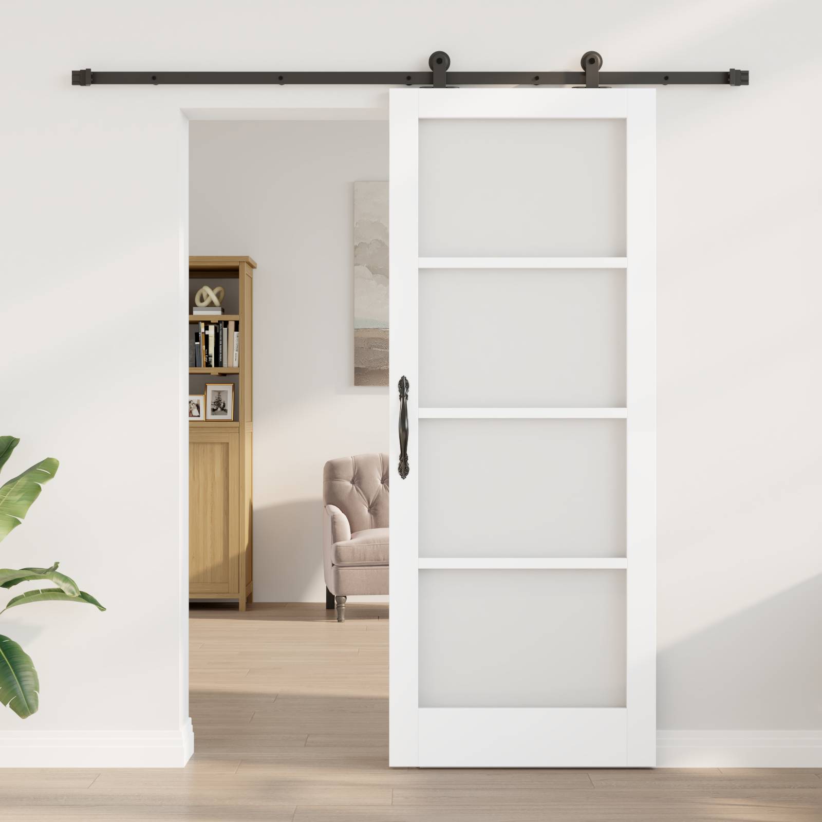 vidaXL Schiebetür mit Hardware-Set 'ORKDAL'Weiß 83x211 cm