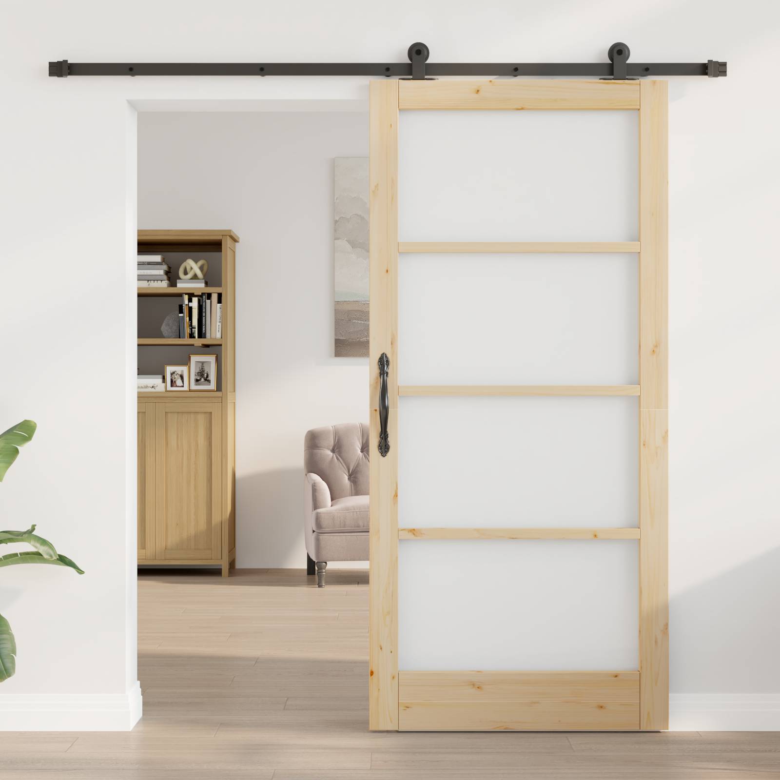 vidaXL Schiebetür mit Beschläge-Set 'ORKDAL'93x202 cm