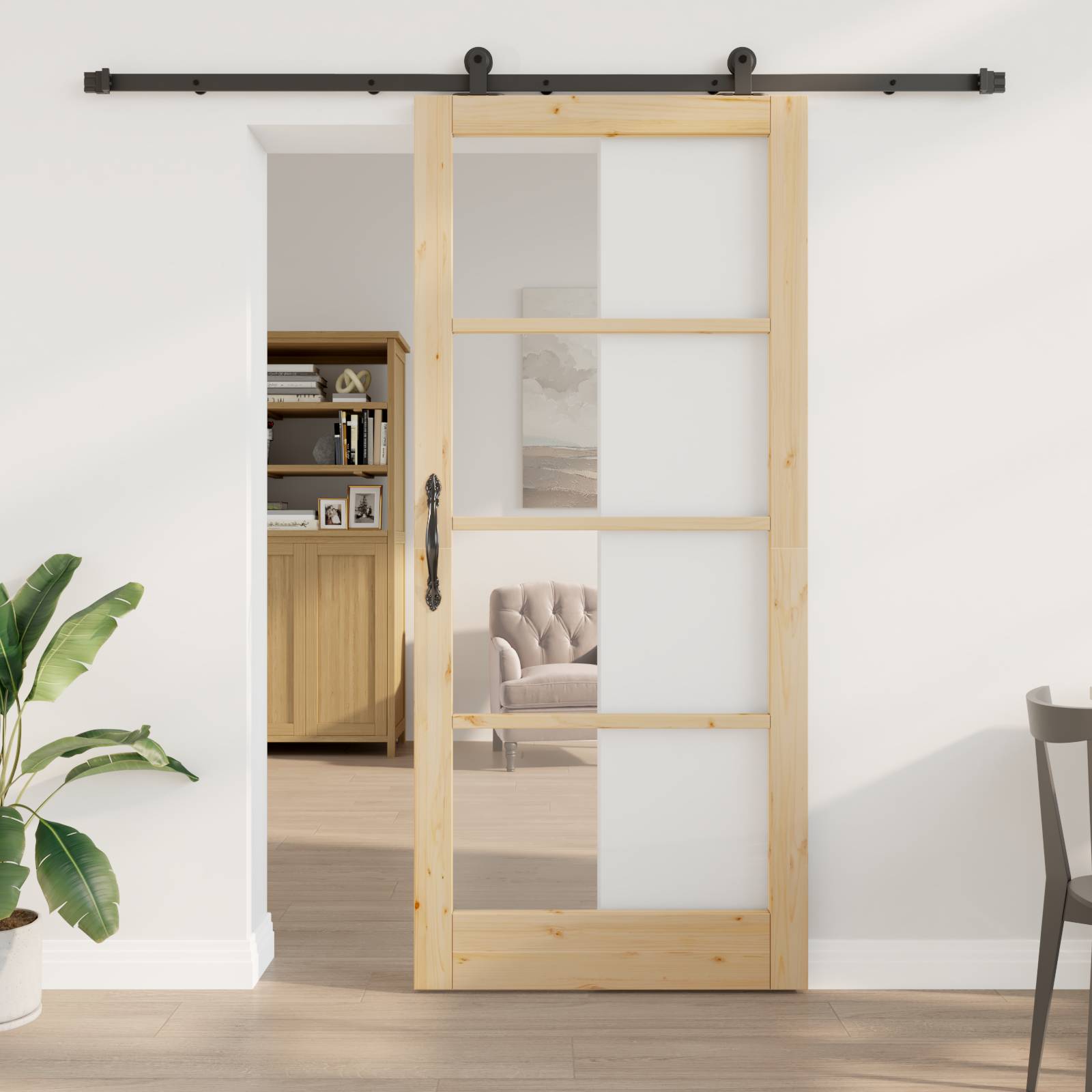 vidaXL Schiebetür mit Hardware-Set 'ORKDAL'93x211 cm