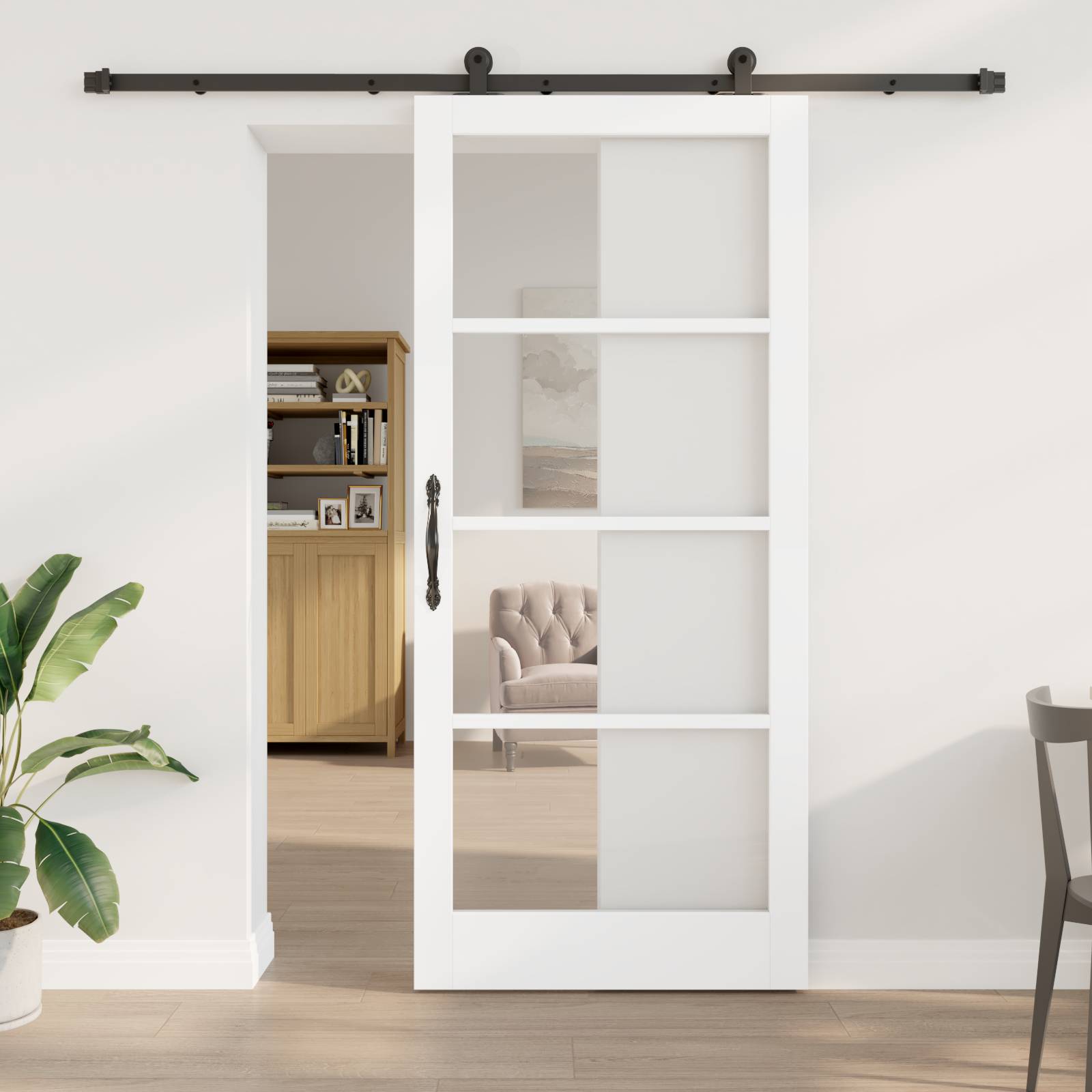 vidaXL Schiebetür mit Hardware-Set "ORKDAL" Weiß 93x211 cm