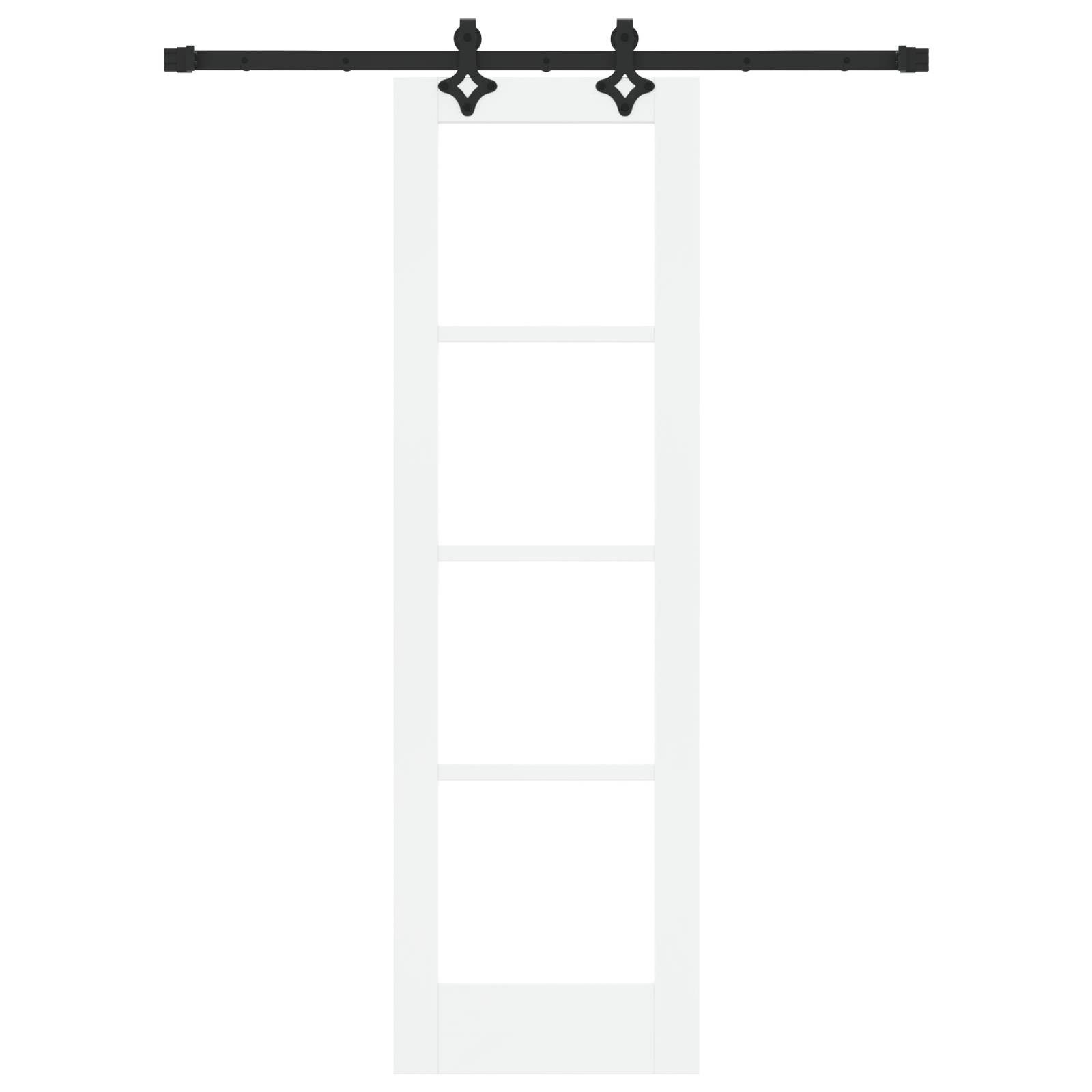 vidaXL Schiebetür mit Hardware-Set Weiße 61x198.5 cm Aus massivem Kiefernholz