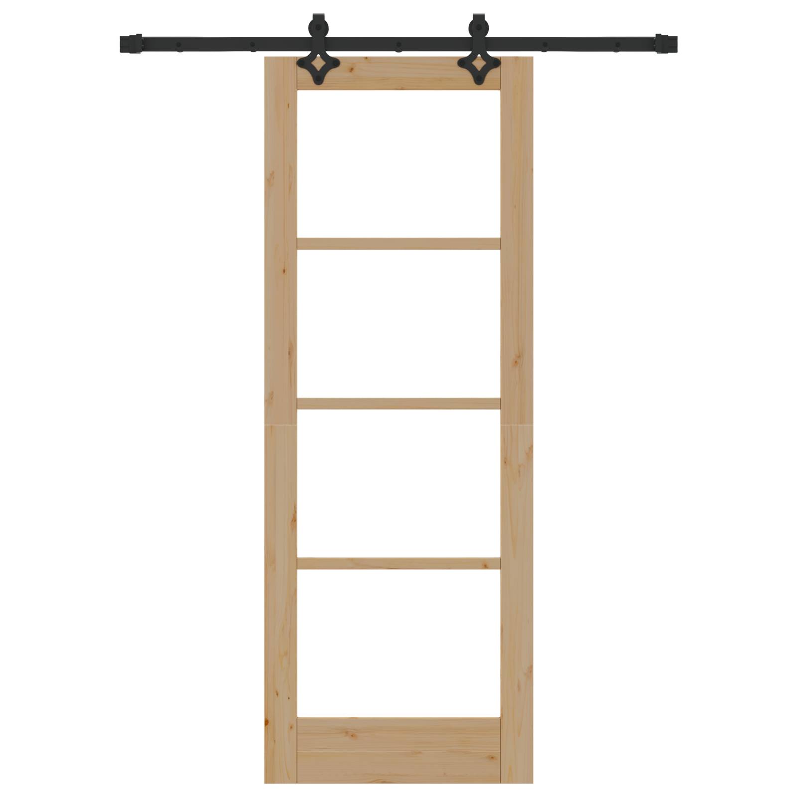 vidaXL Schiebetür mit Beschlägen 73.5x198.5 cm Massivholz-Kiefer