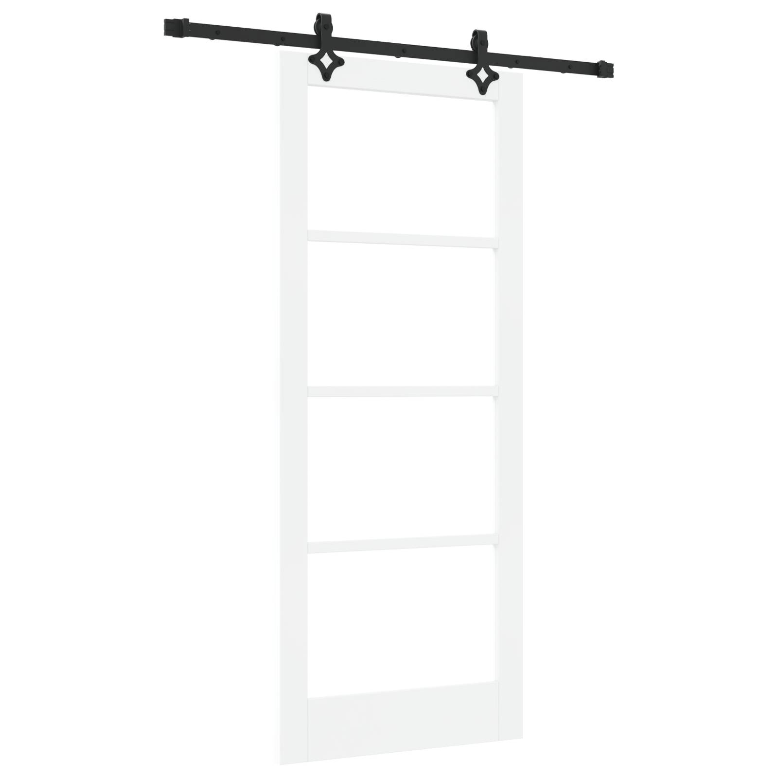 vidaXL Schiebetür mit Hardware Set Weiß 83x202 cm Massivholz Kiefer
