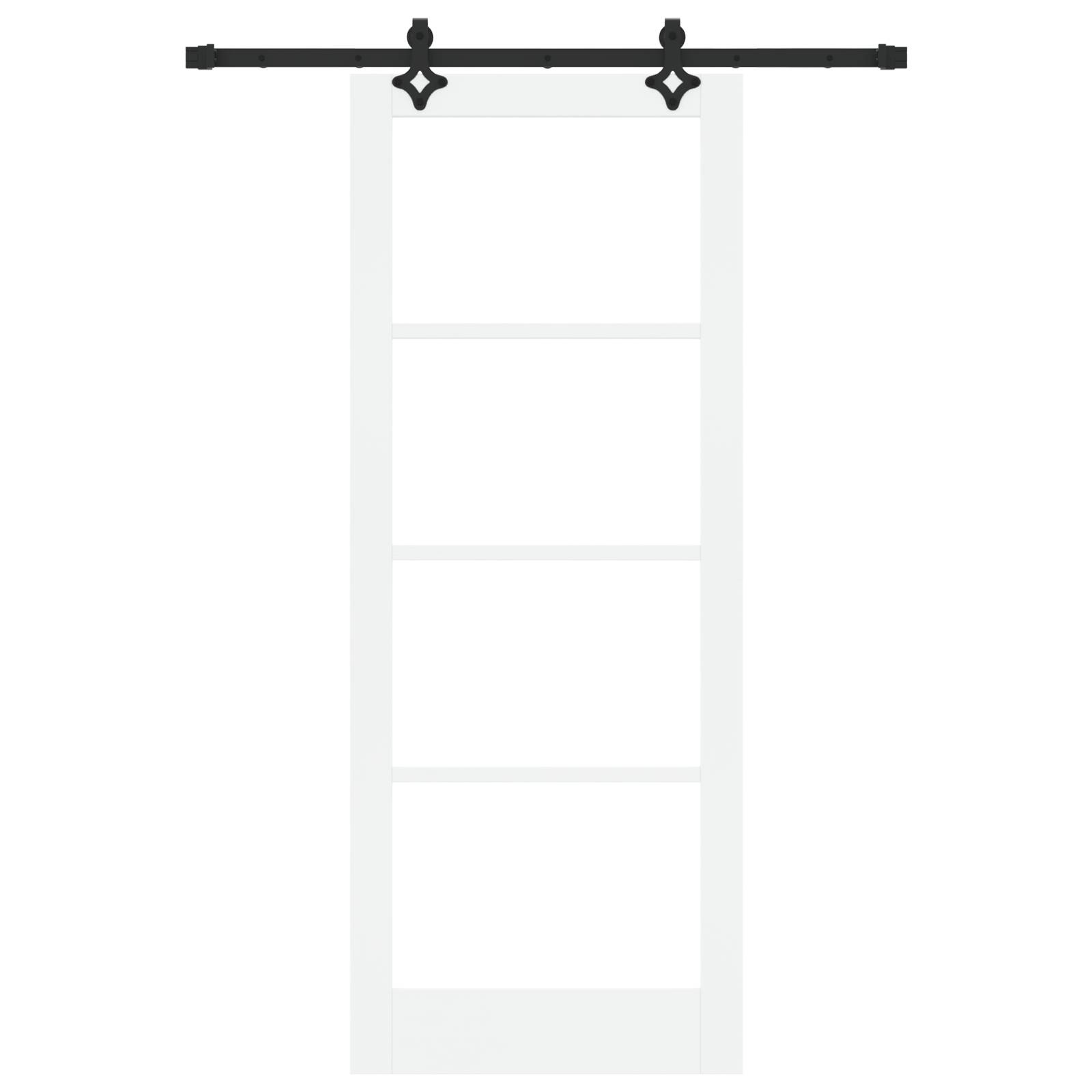 vidaXL Schiebetür mit Hardware-Set Weiß 83x211 cm Massivholz Kiefer