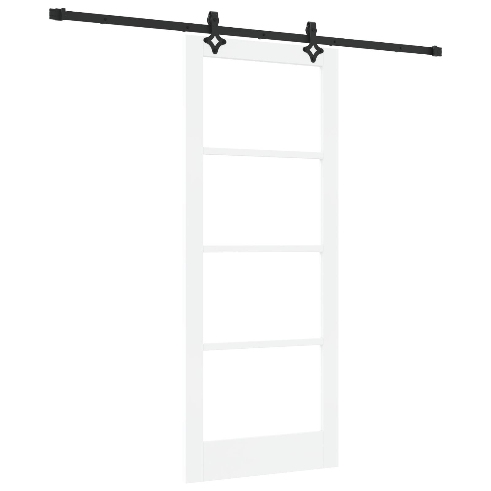 vidaXL Schiebetür mit Hardware-Set Weiß 83x202 cm Massivholz Kiefer