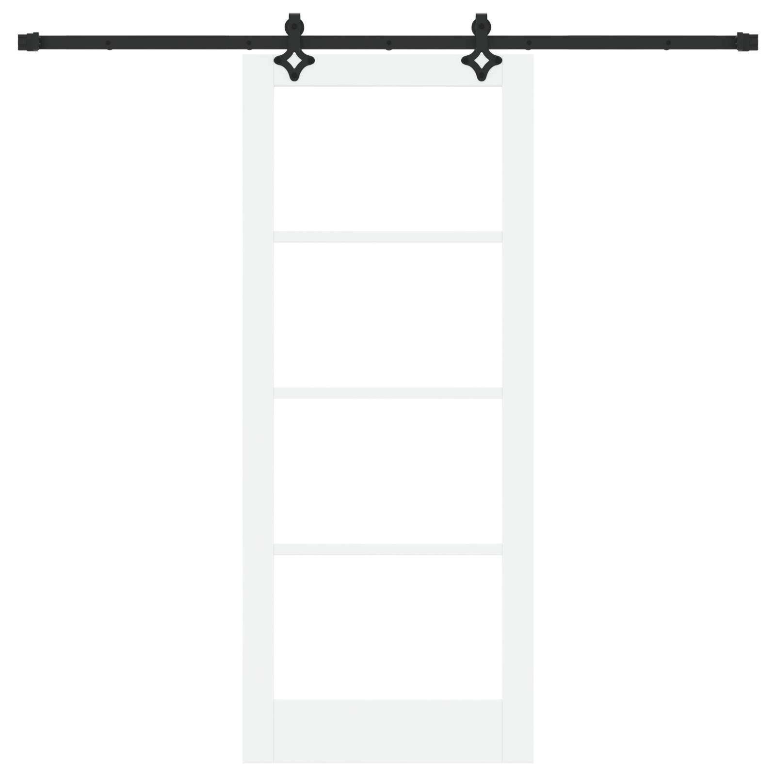 vidaXL Schiebetür mit Hardware-Set Weiß 83x202 cm Massivholz Kiefer