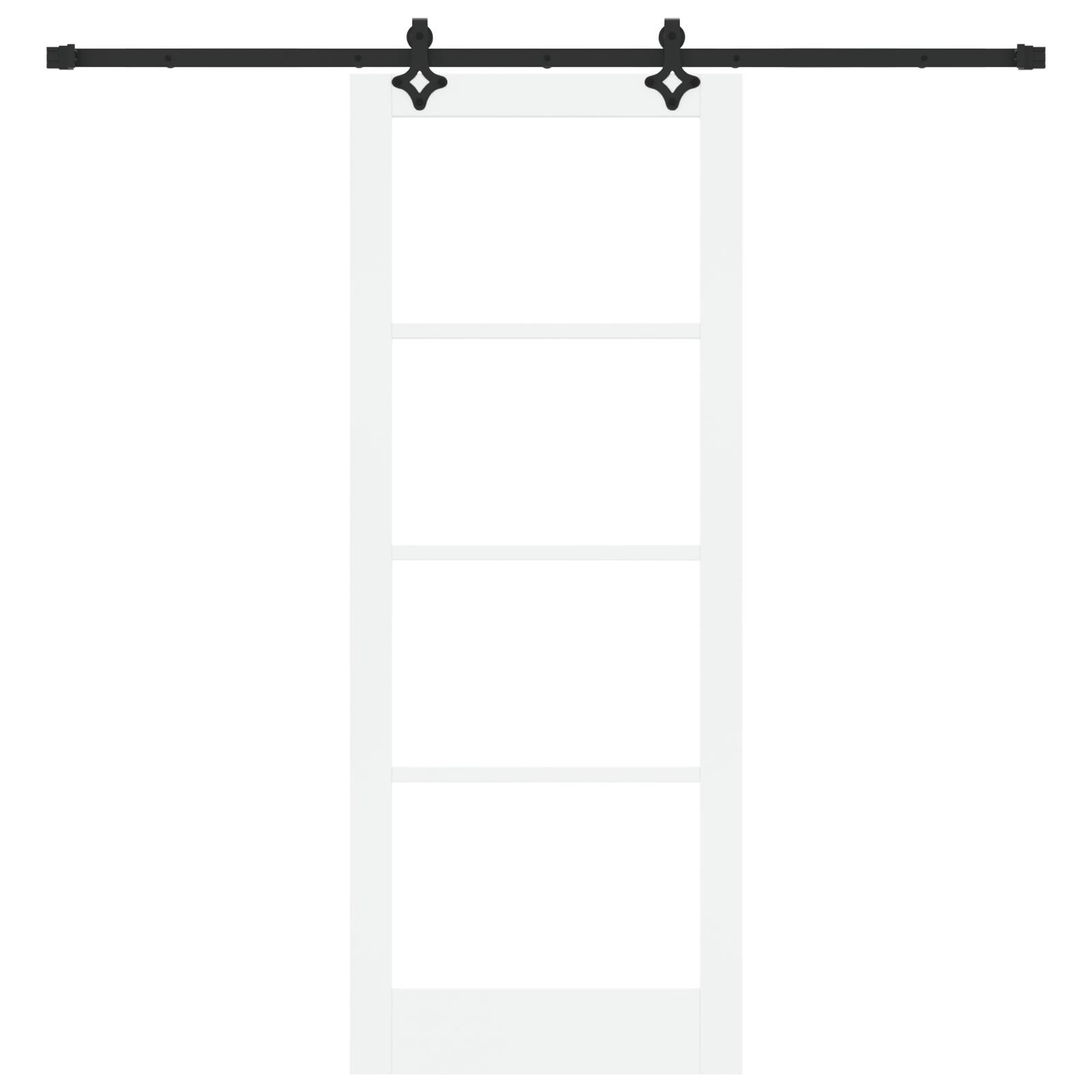 vidaXL Schiebetür mit Hardware-Set Weiß 83x211 cm Massivholz Kiefer