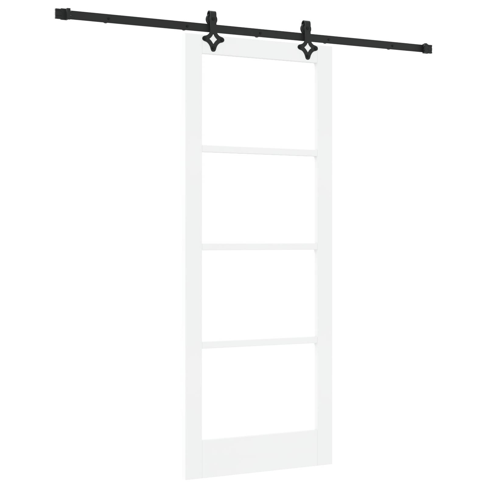 vidaXL Schiebetür mit Hardware-Set Weiß 83x211 cm Massivholz Kiefer