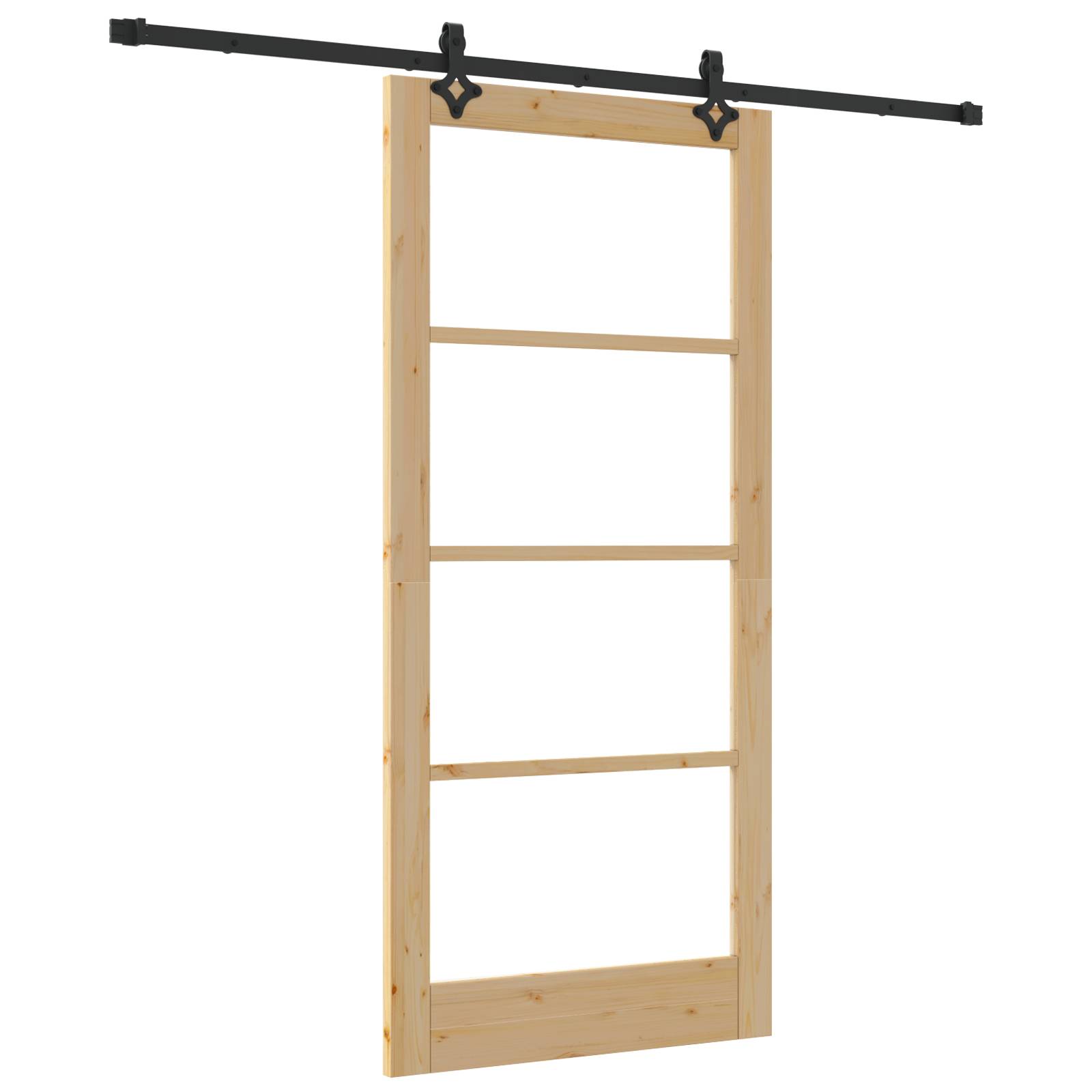 vidaXL Schiebetür mit Hardware-Set 93x202 cm Vollholz-Kiefer