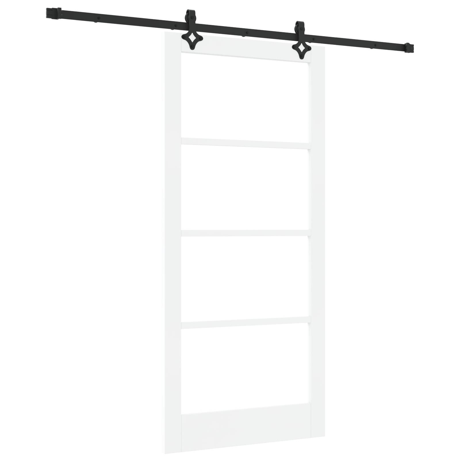 vidaXL Schiebetür mit Hardware-Set Weiß 93x202 cm Massivholz Kiefer