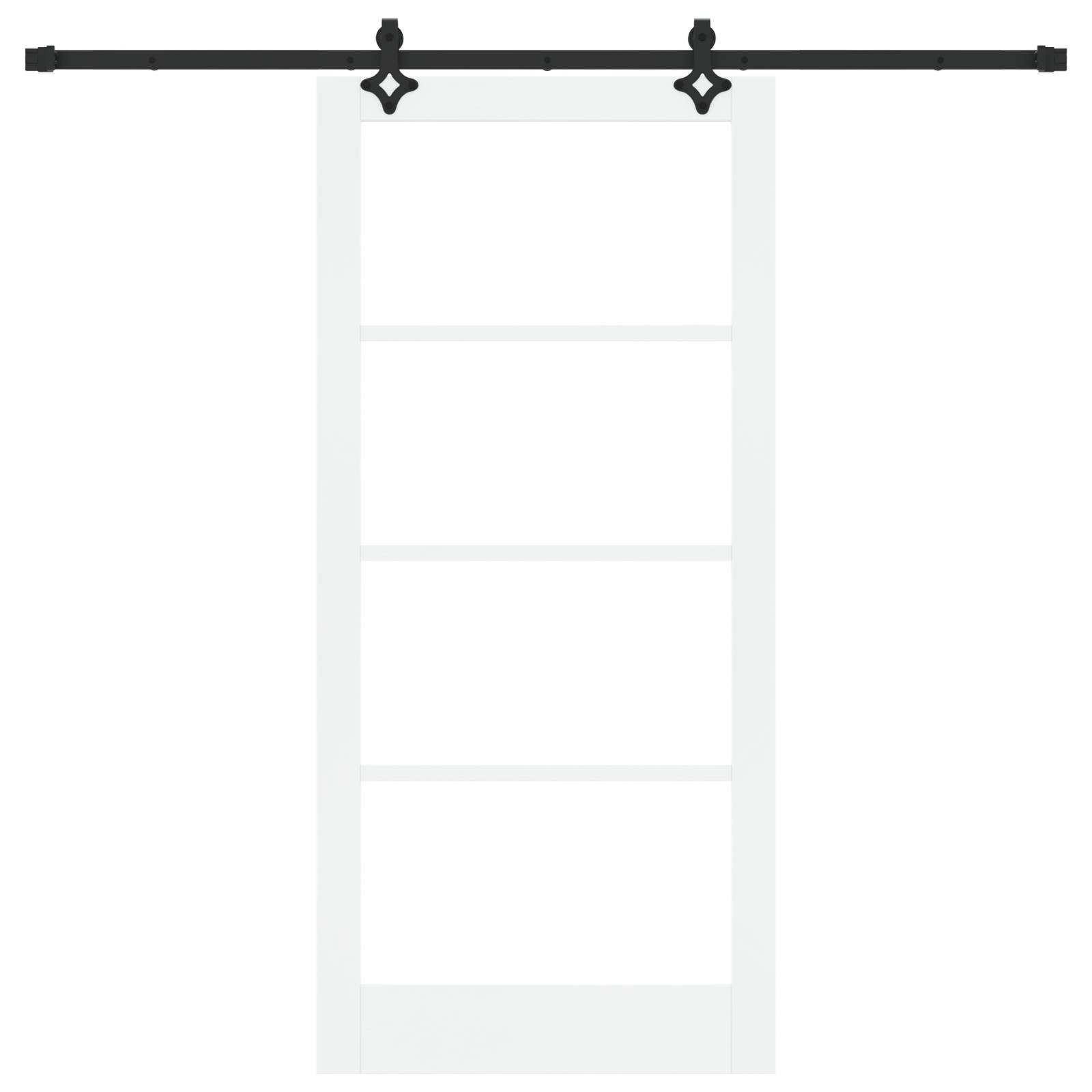 vidaXL Schiebetür mit Hardware-Set Weiß 93x202 cm Massivholz Kiefer