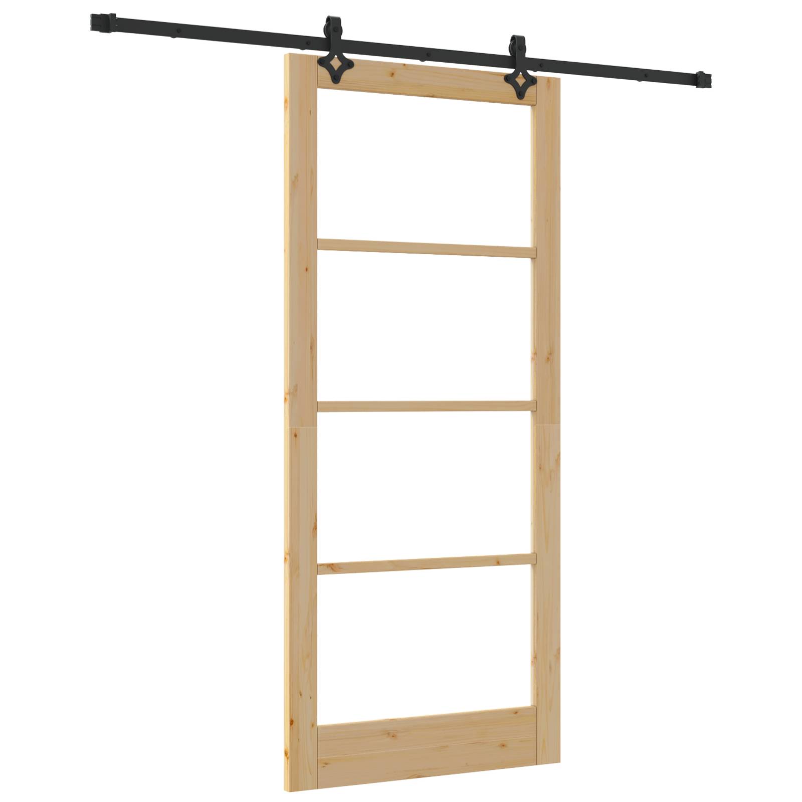 vidaXL Schiebetür mit Beschlagset 93x211 cm Massivholz Kiefer
