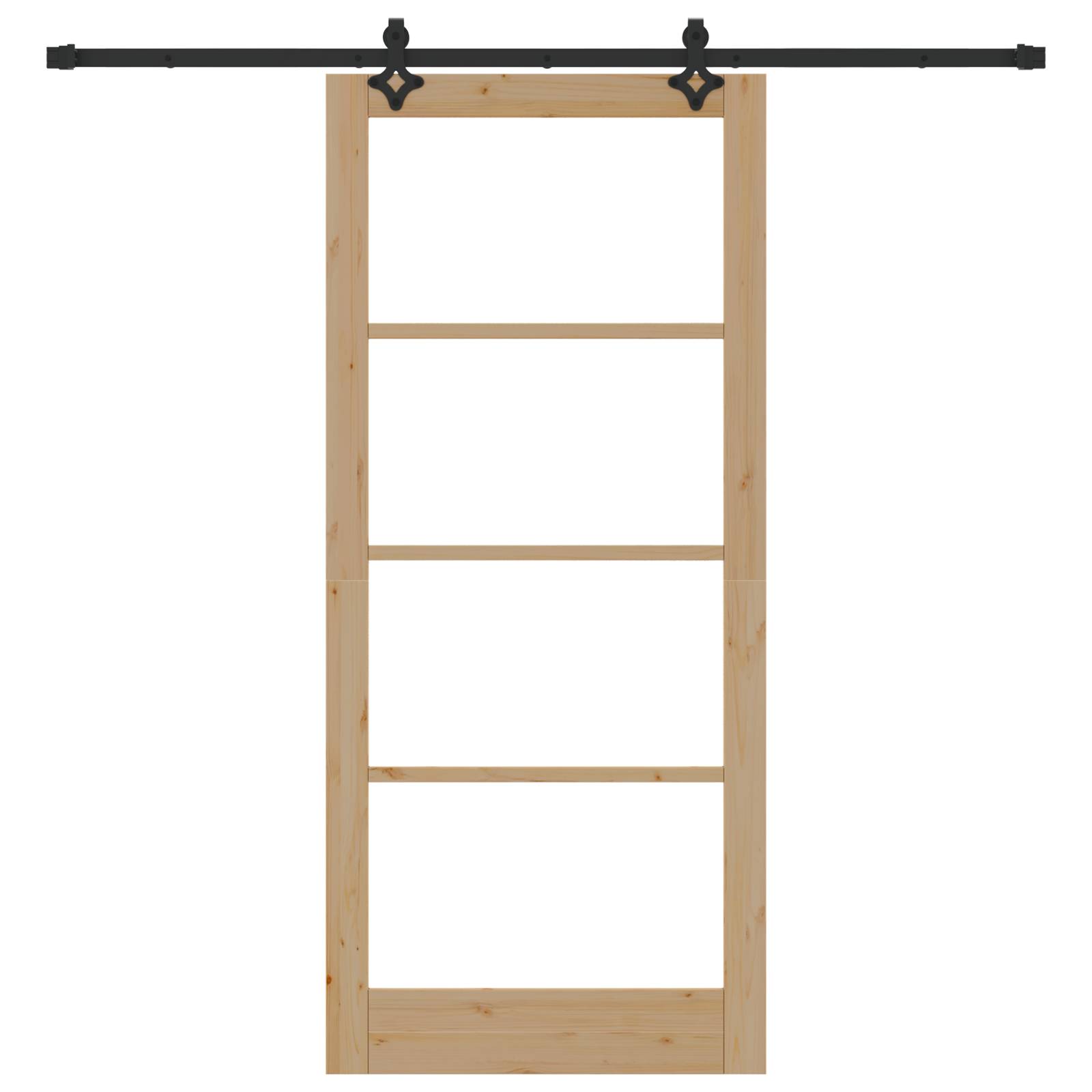 vidaXL Schiebetür mit Beschlagset 93x211 cm Massivholz Kiefer
