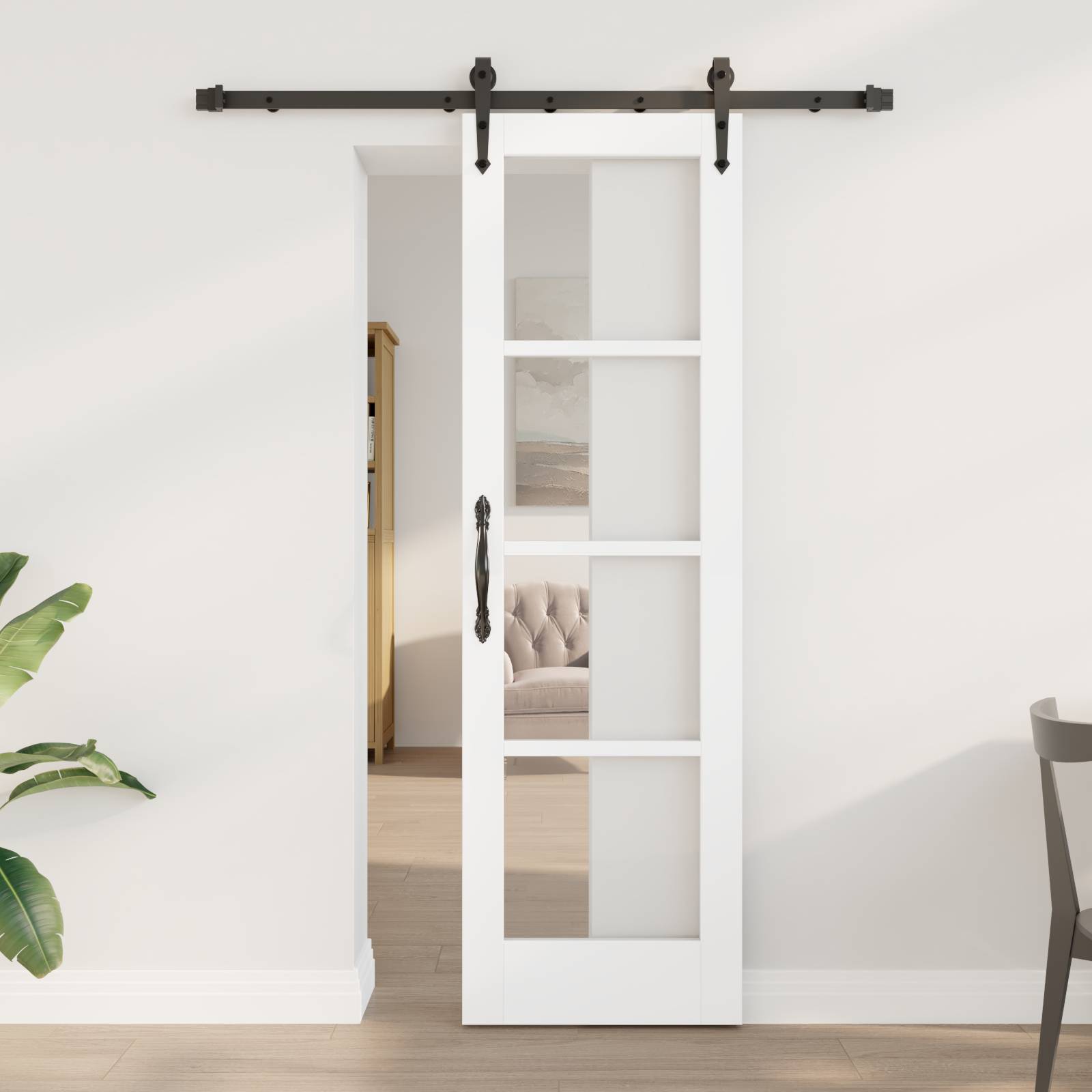 vidaXL Schiebetür mit Beschlägen "ORKDAL" Weiß 61x198.5 cm