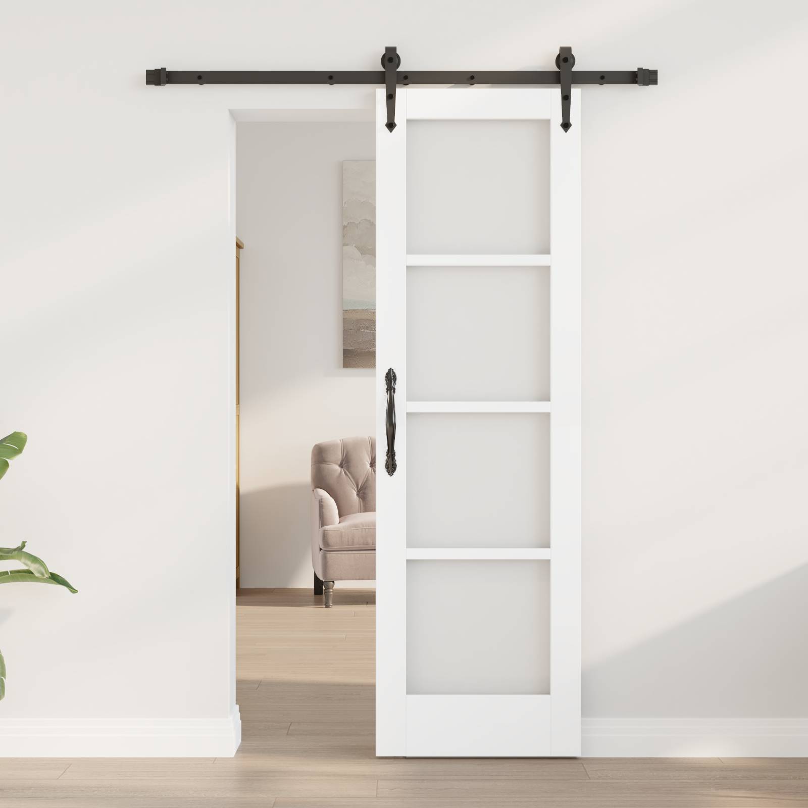 vidaXL Schiebetür mit Beschlägen "ORKDAL" Weiß 61x198.5 cm