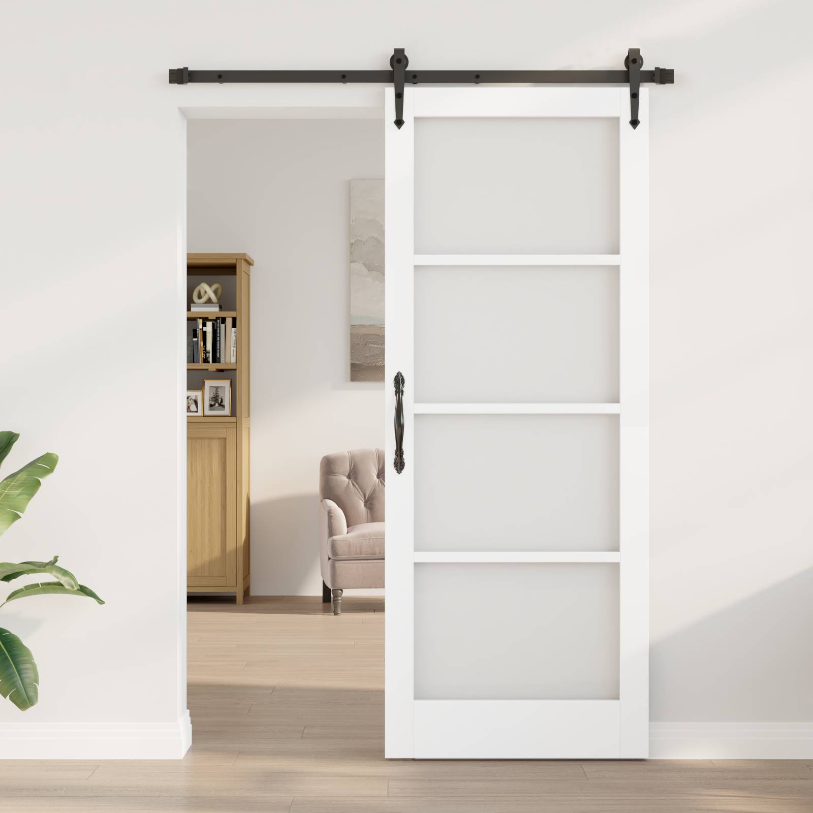 vidaXL Schiebetür mit Beschlagset "ORKDAL" Weiß 83x211 cm