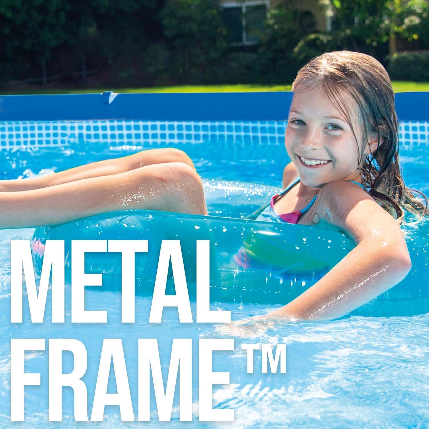 INTEX Frame Pool 28205NP Ø244x51cm – Aufstellpool mit Metallrahmen robust Gartenpool