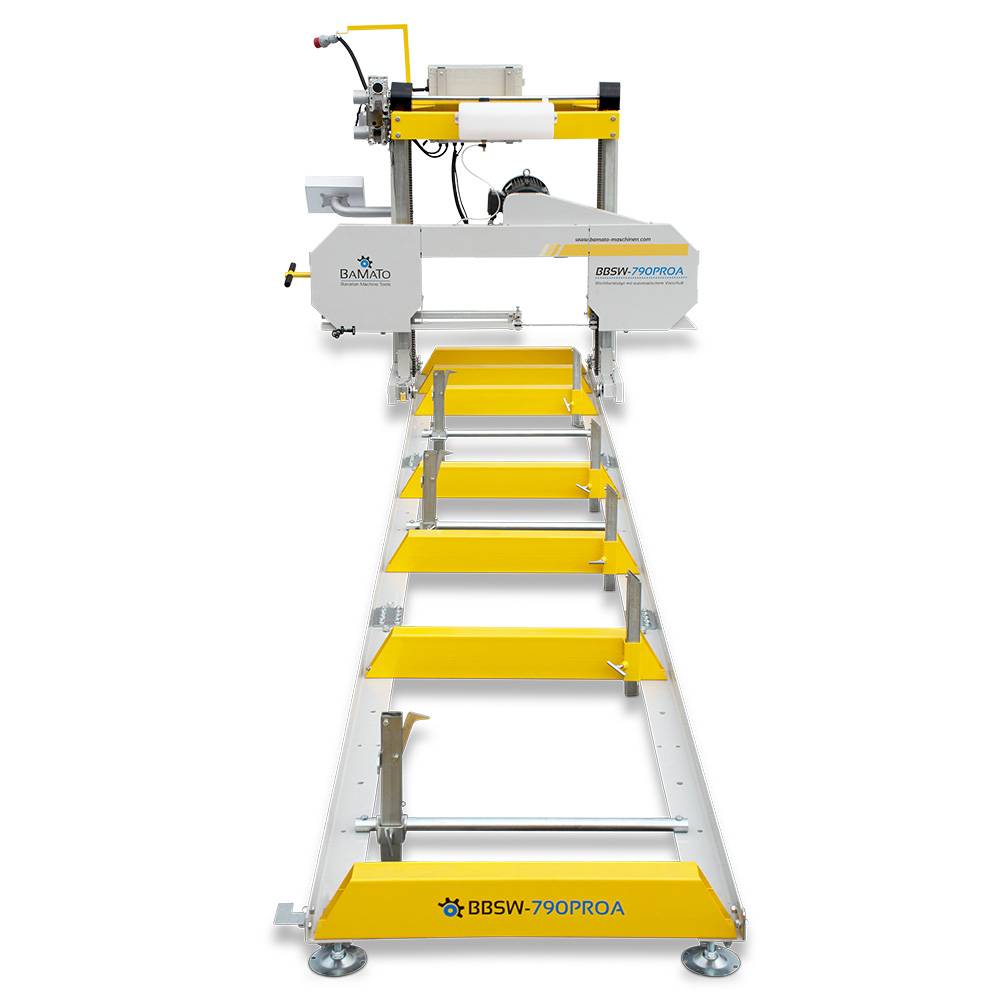 BAMATO Blockbandsäge BBSW-790PROA mit 5,9m Rollbahn und automatischem Vorschub