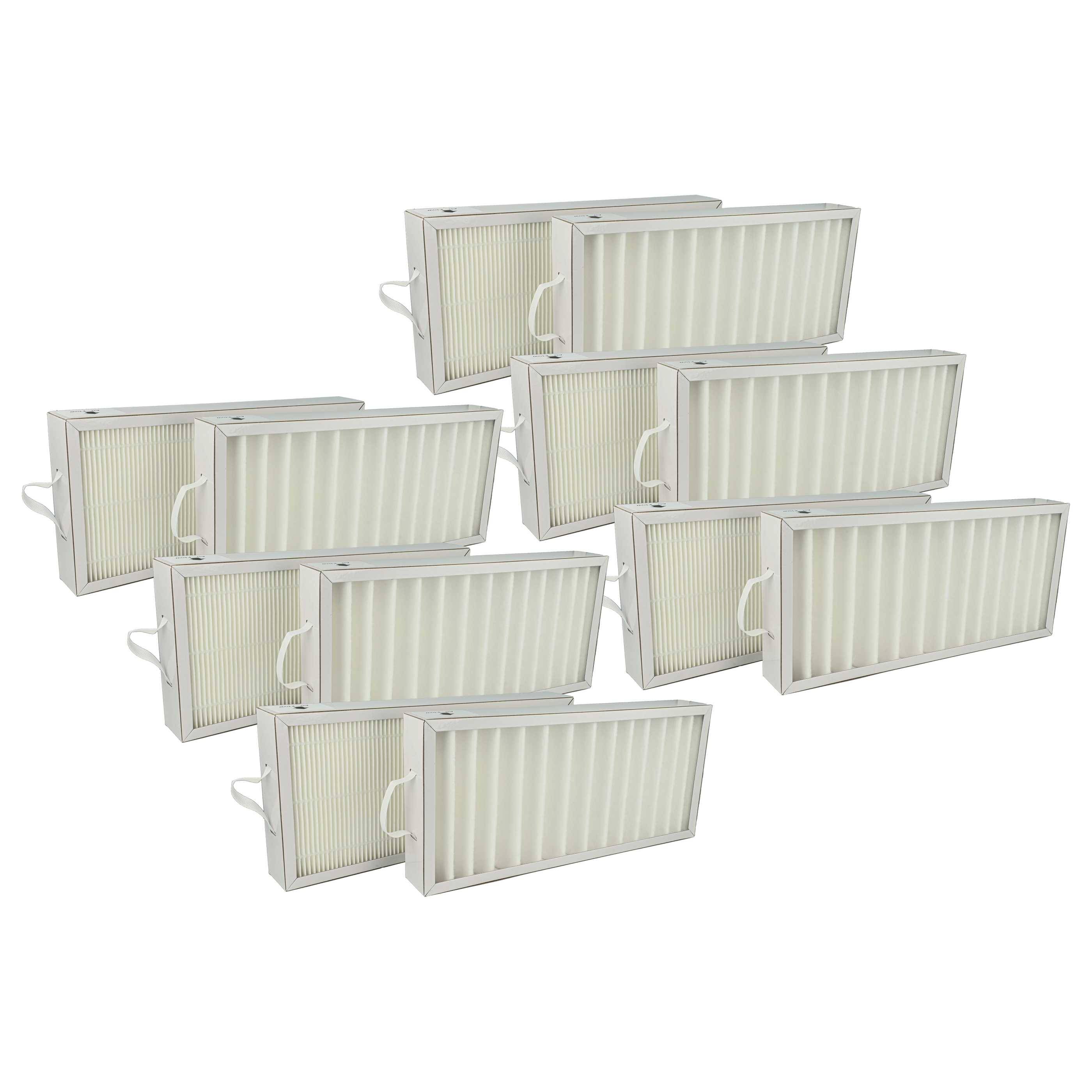 vhbw Filterset kompatibel mit Pluggit Avent P300N, AP300, P300 Lüftungsgerät - Luftfilter G4 / F7 (12 Stück), 35 x 16 x 4,5 cm, Weiß