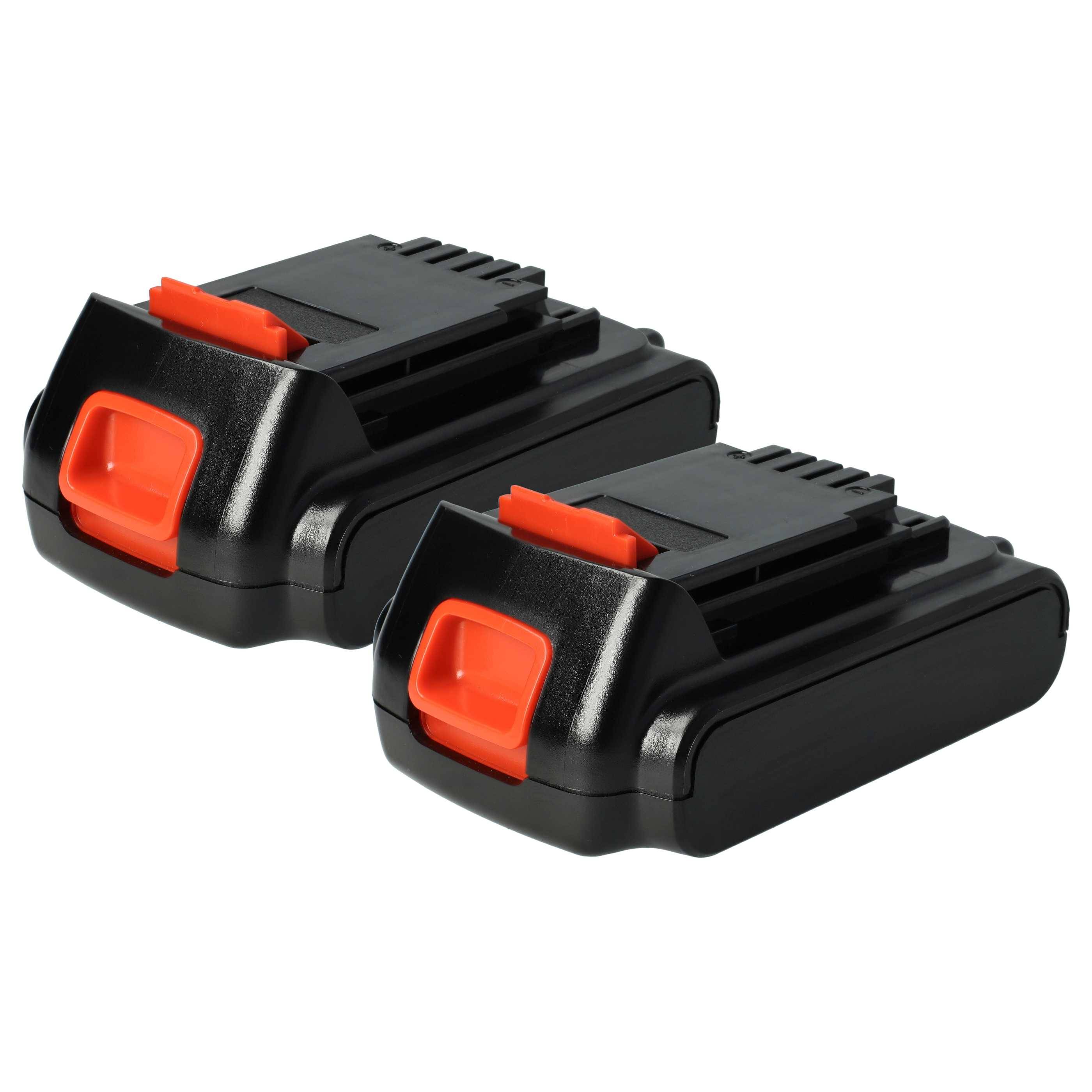 vhbw 2x Akku kompatibel mit Black & Decker BDCH188N, BDCJS18, BDCR18, BDCDD18N, BDCDS18, BDCF18 Werkzeug (2000 mAh, Li-Ion, 18 V)