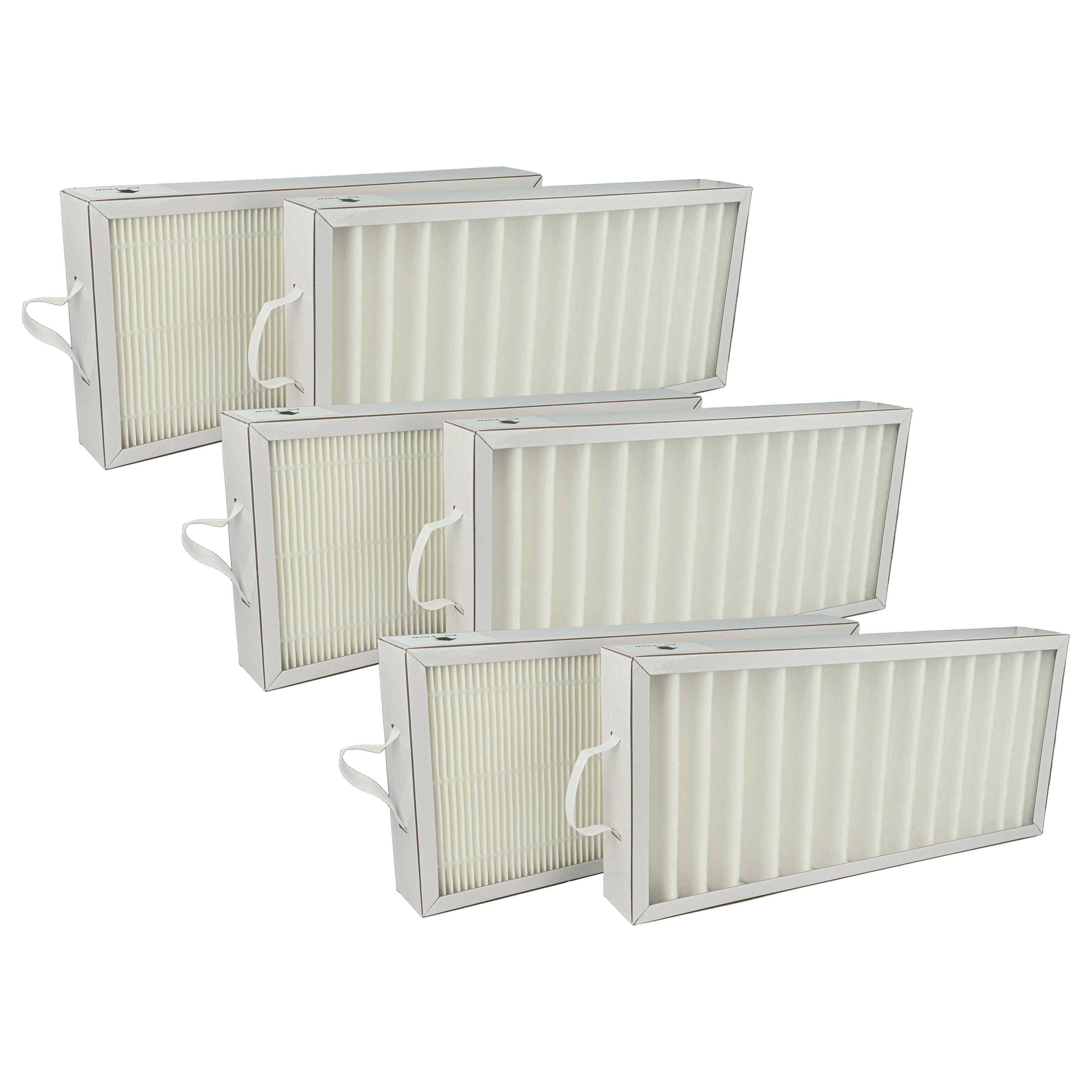 vhbw Filterset Ersatz für Pluggit APFG4F7-300 für Lüftungsgerät | Luftfilter G4 / F7 (6 Stück), 35 x 16 x 4,5 cm, Weiß